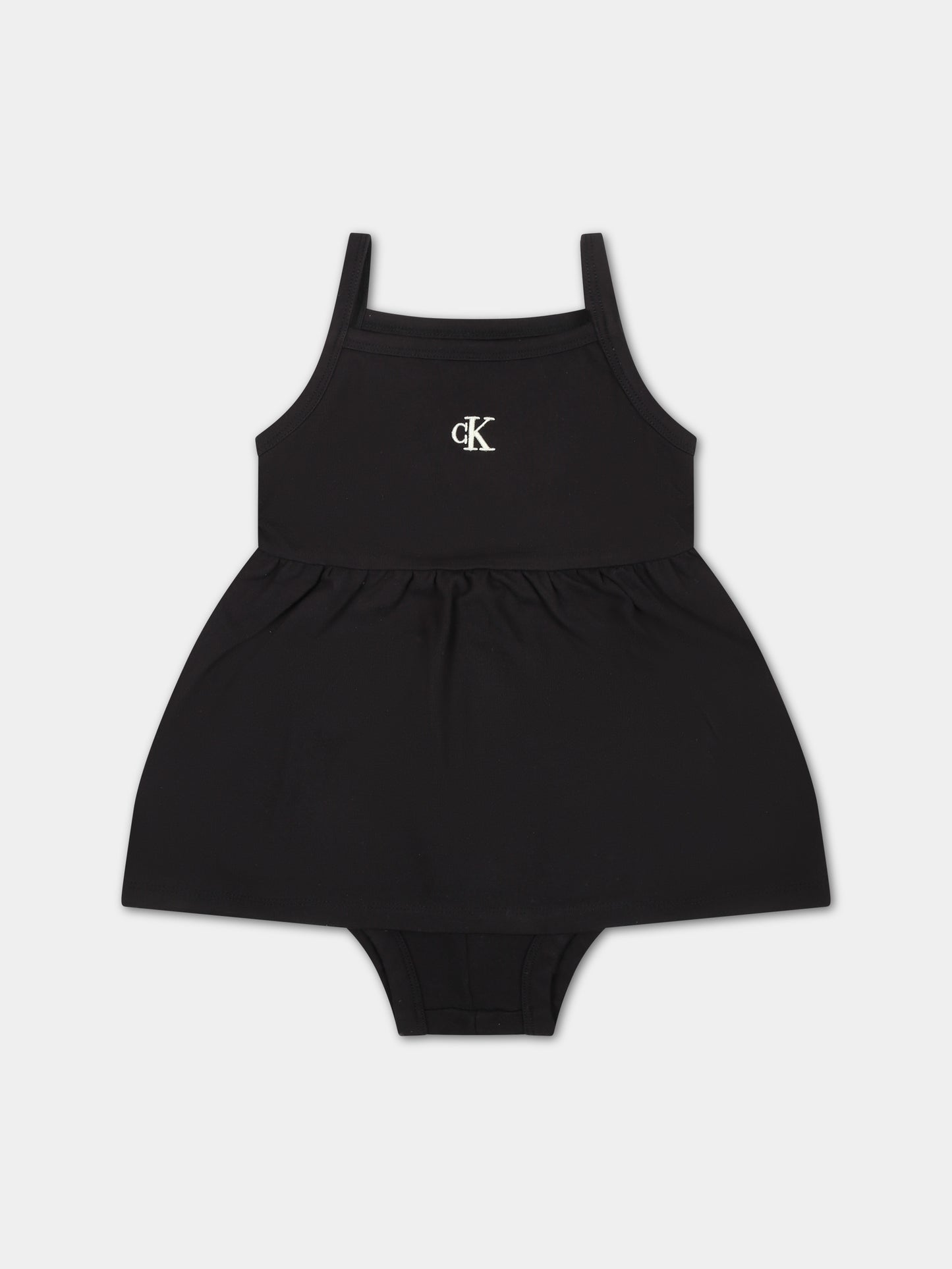 Vestito casual nero per neonata con logo,Calvin Klein Kids,24SMCKIN0IN00171 BEH