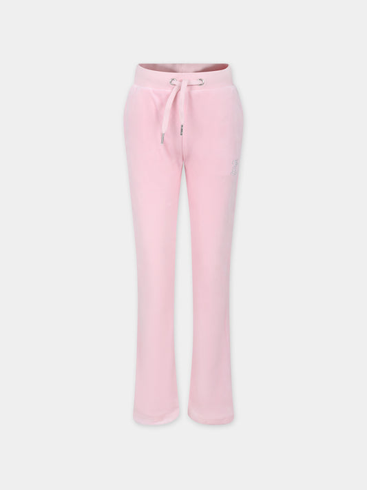 Pantaloni rosa per bambina con logo,Juicy Couture,24SMJCJBX6359 562