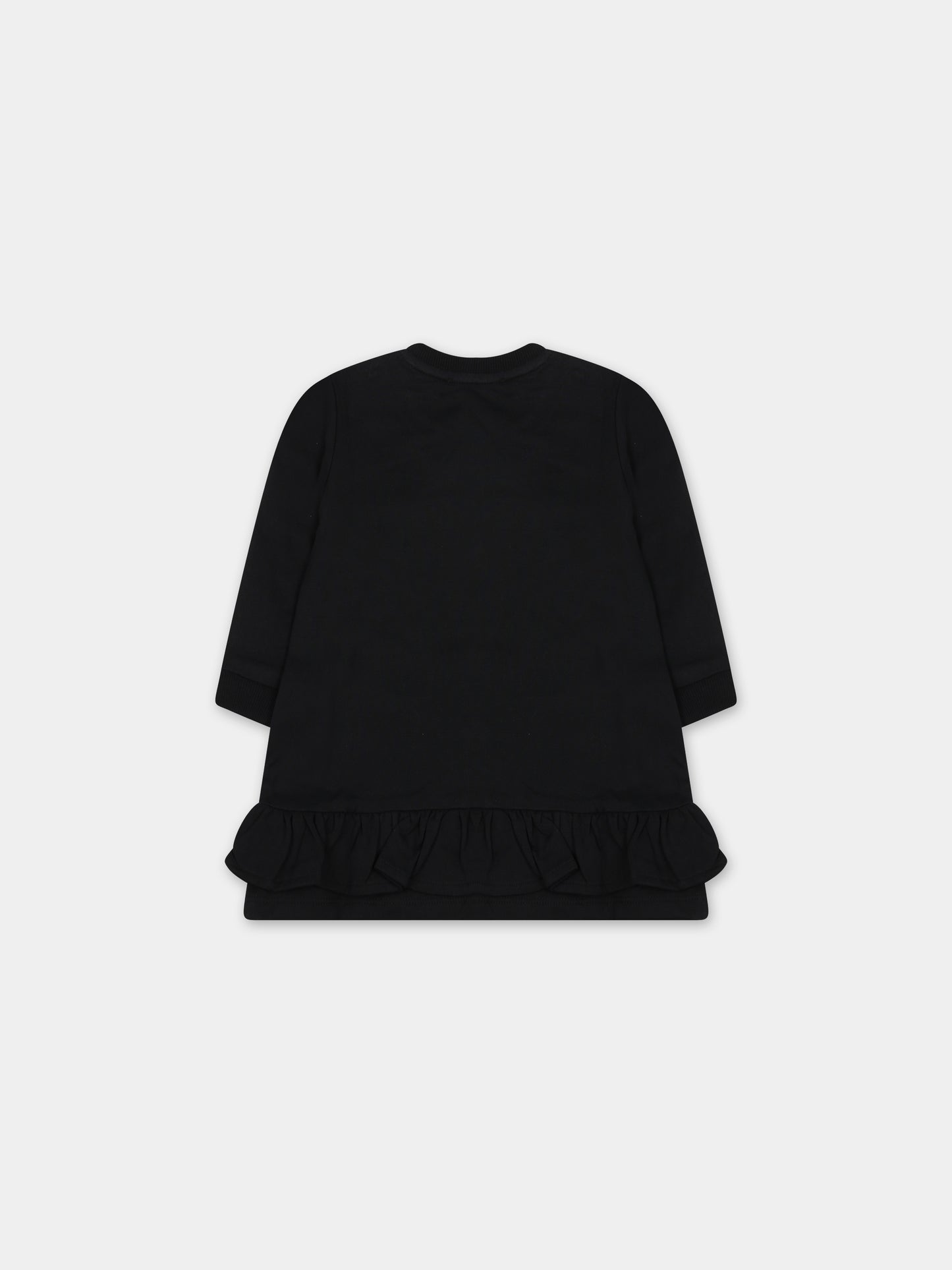 Vestito nero per neonata con Teddy Bears,Moschino Kids,MDV0AX LCA58 60100