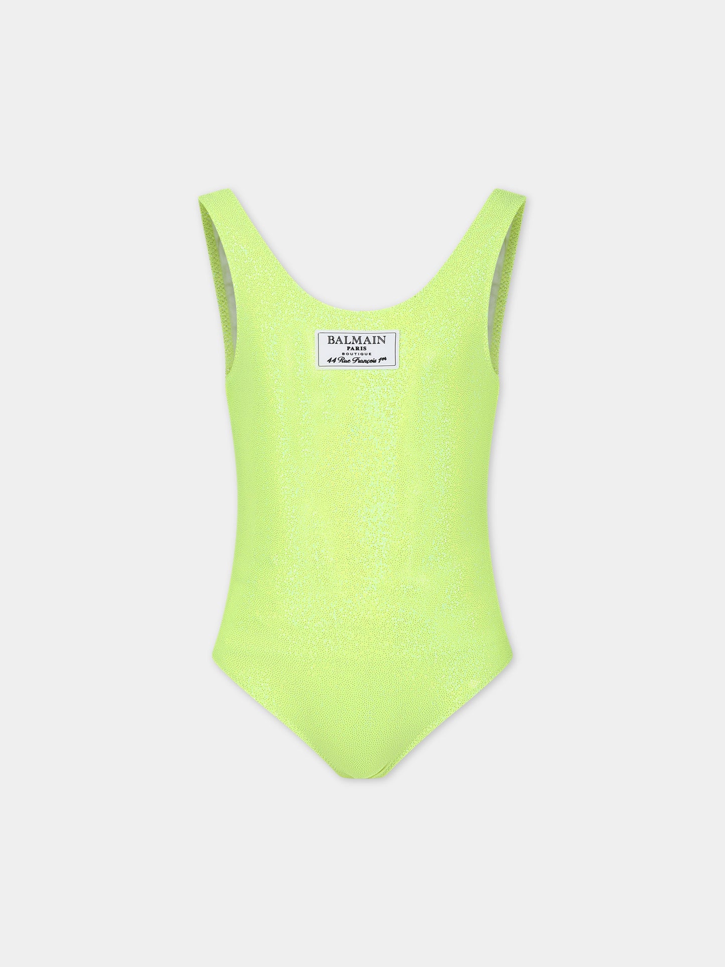 Costume intero giallo per bambina,Balmain Kids,BUCA3D J0417 290