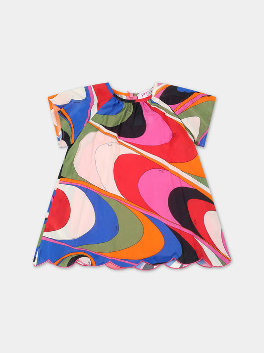 Vestito avorio per neonata con fiori,Emilio Pucci Junior,PU1131 K0194 999