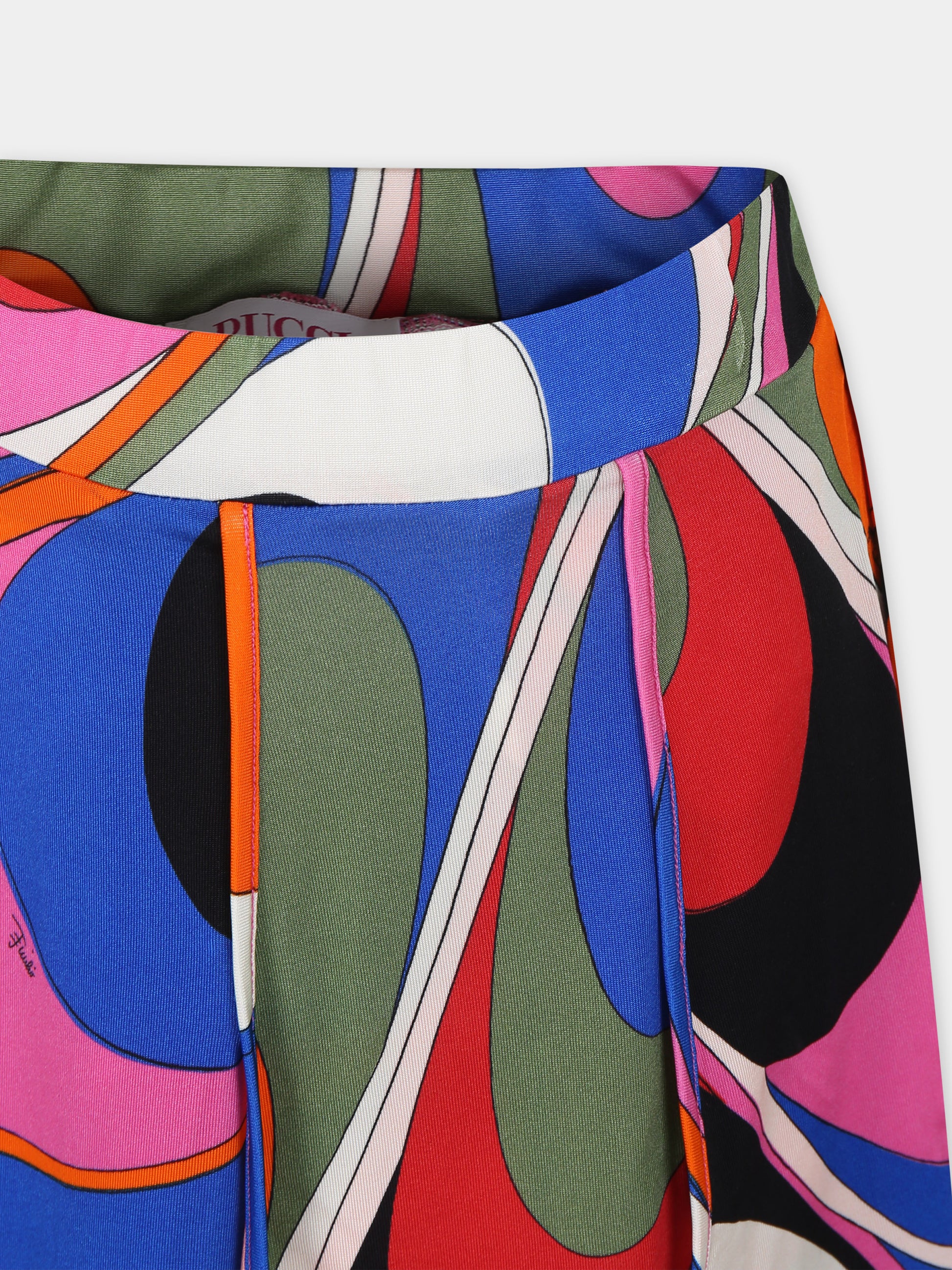 Gonna multicolor per bambina con stampa e logo,Emilio Pucci Junior,PU7B64 J0411 999