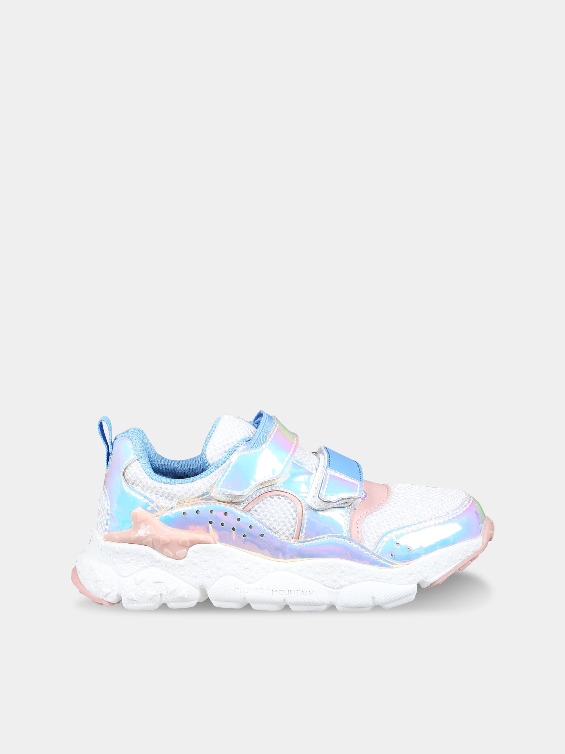 Sneakers Akio bianche per bambina con logo,Flower Mountain,2N53 001 2016996 11