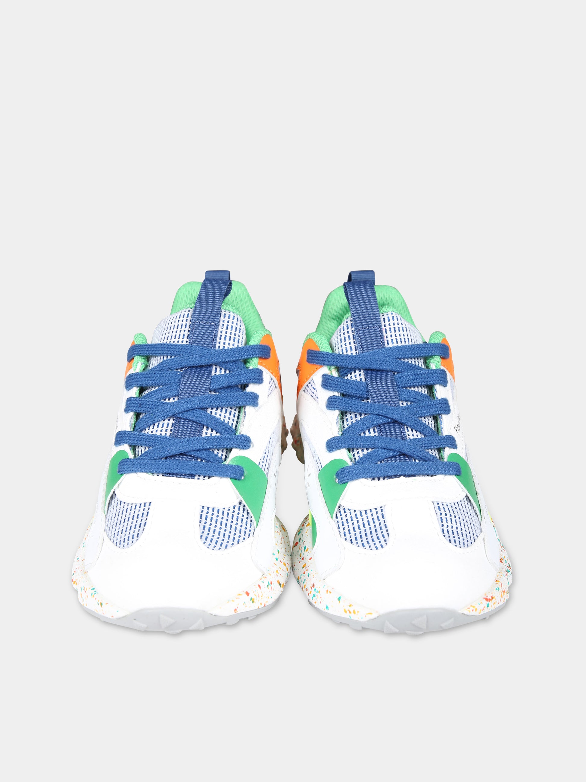 Sneakers basse Saburo bianche per bambini,Flower Mountain,1N17 001 2017905 03