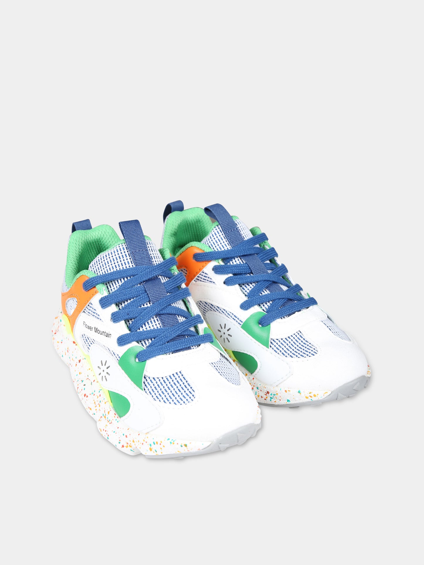 Sneakers basse Saburo bianche per bambini,Flower Mountain,1N17 001 2017905 03