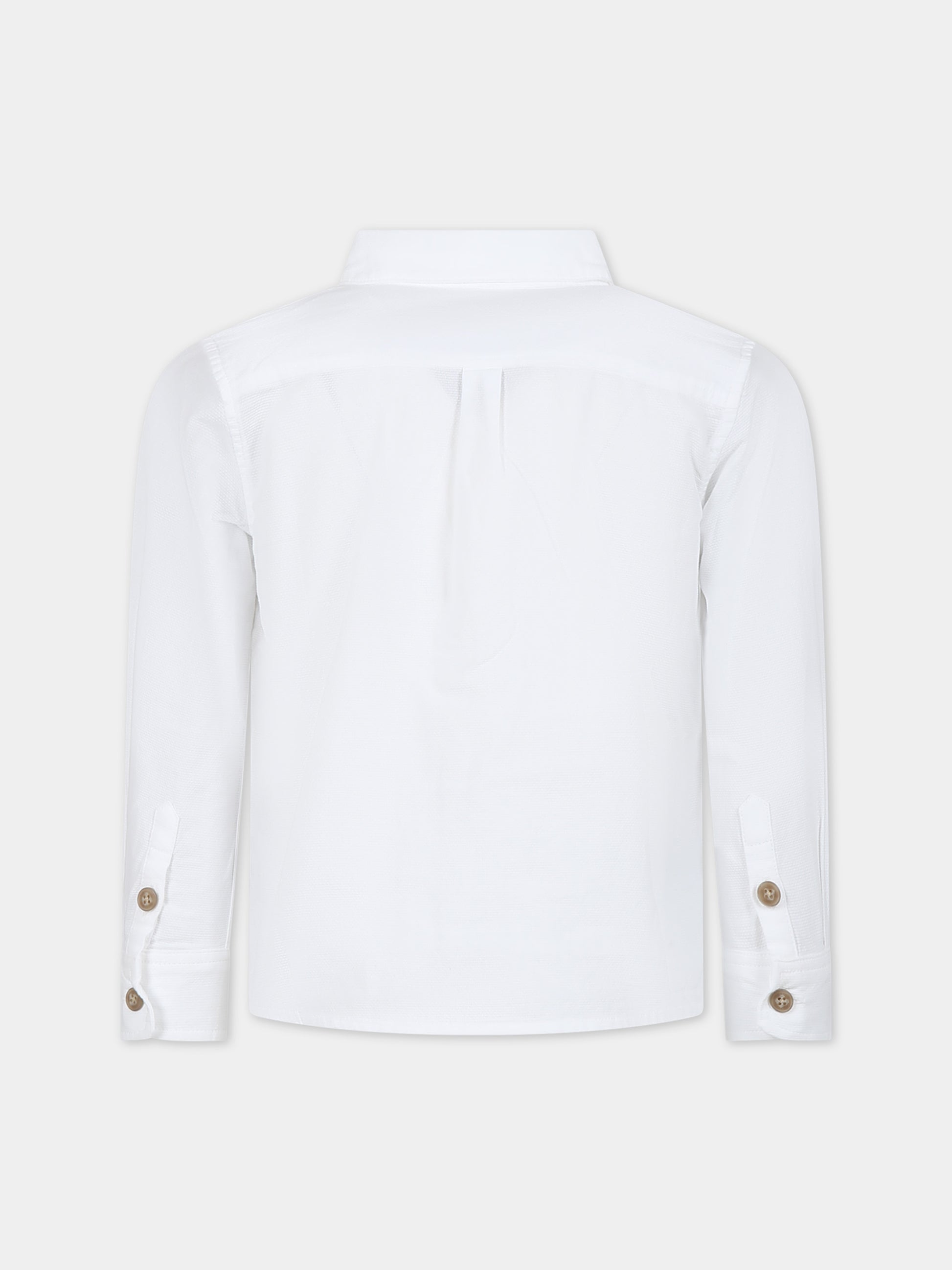 Camicia bianca per bambino,Petit Bateau,A09O5 01 ECUME