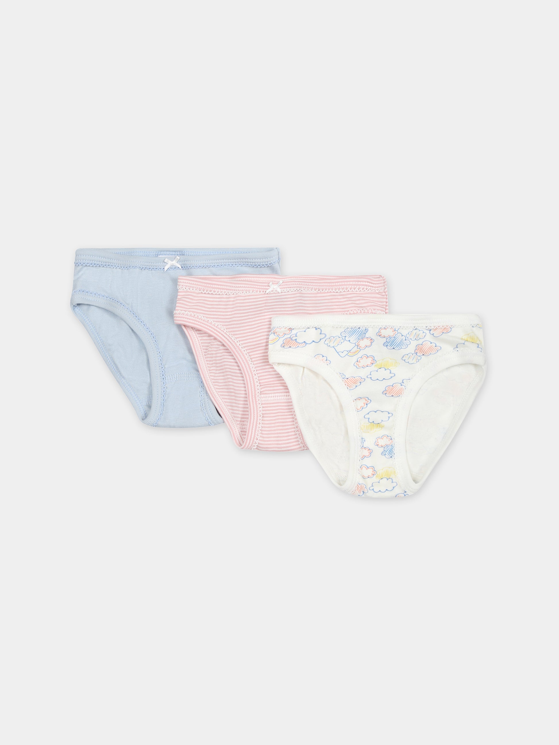 Set multicolor per bambina con stampa e righe,Petit Bateau,A0A48 00 VARIANTE 1