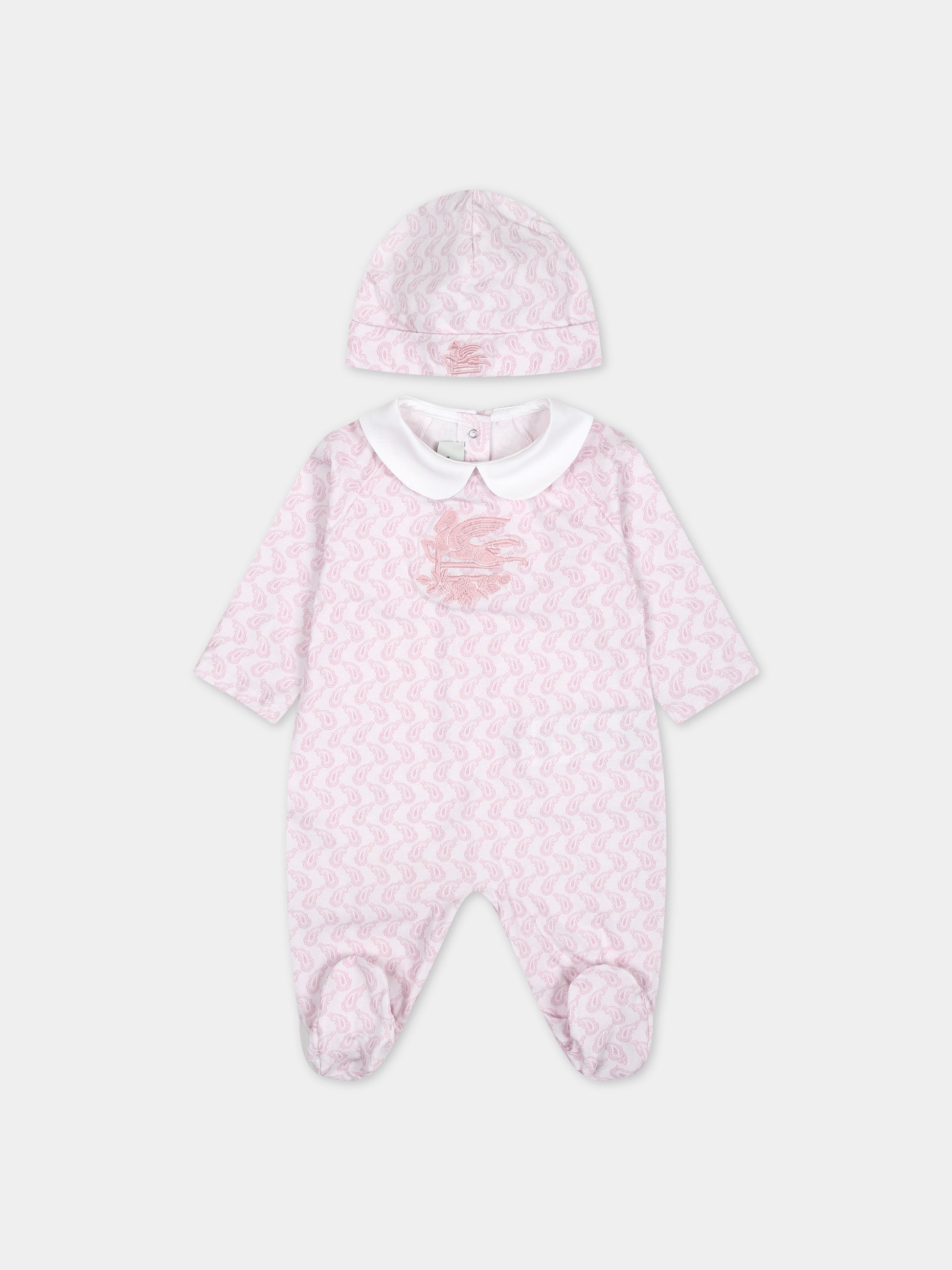 Set rosa per neonata con logo,Etro,GUB520 J0409 505RS