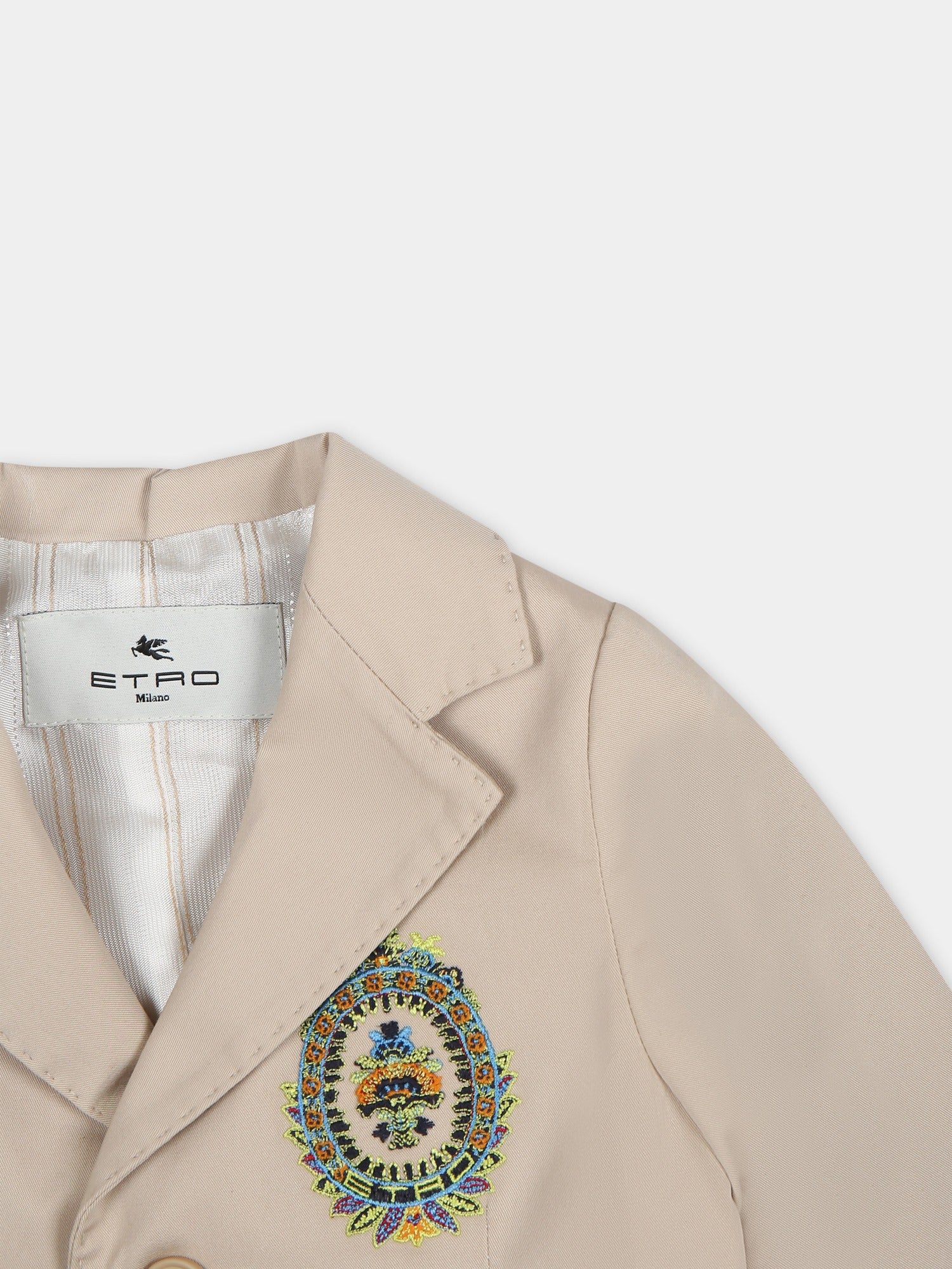 Giacca avorio per neonato con patch logato,Etro,GU2504 G0019 108