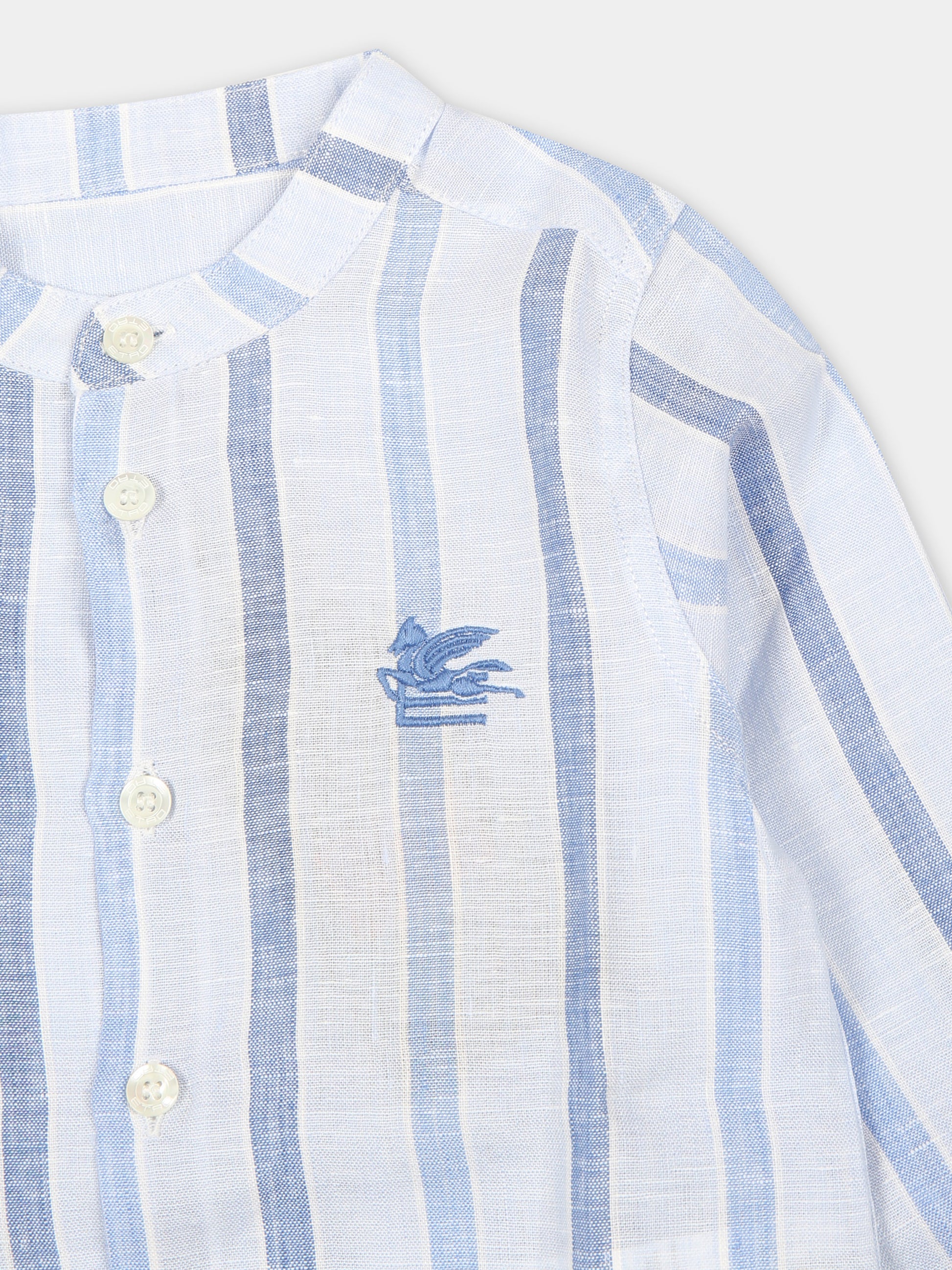 Camicia celeste per neonato con logo,Etro,GU5500 I0213 100BL