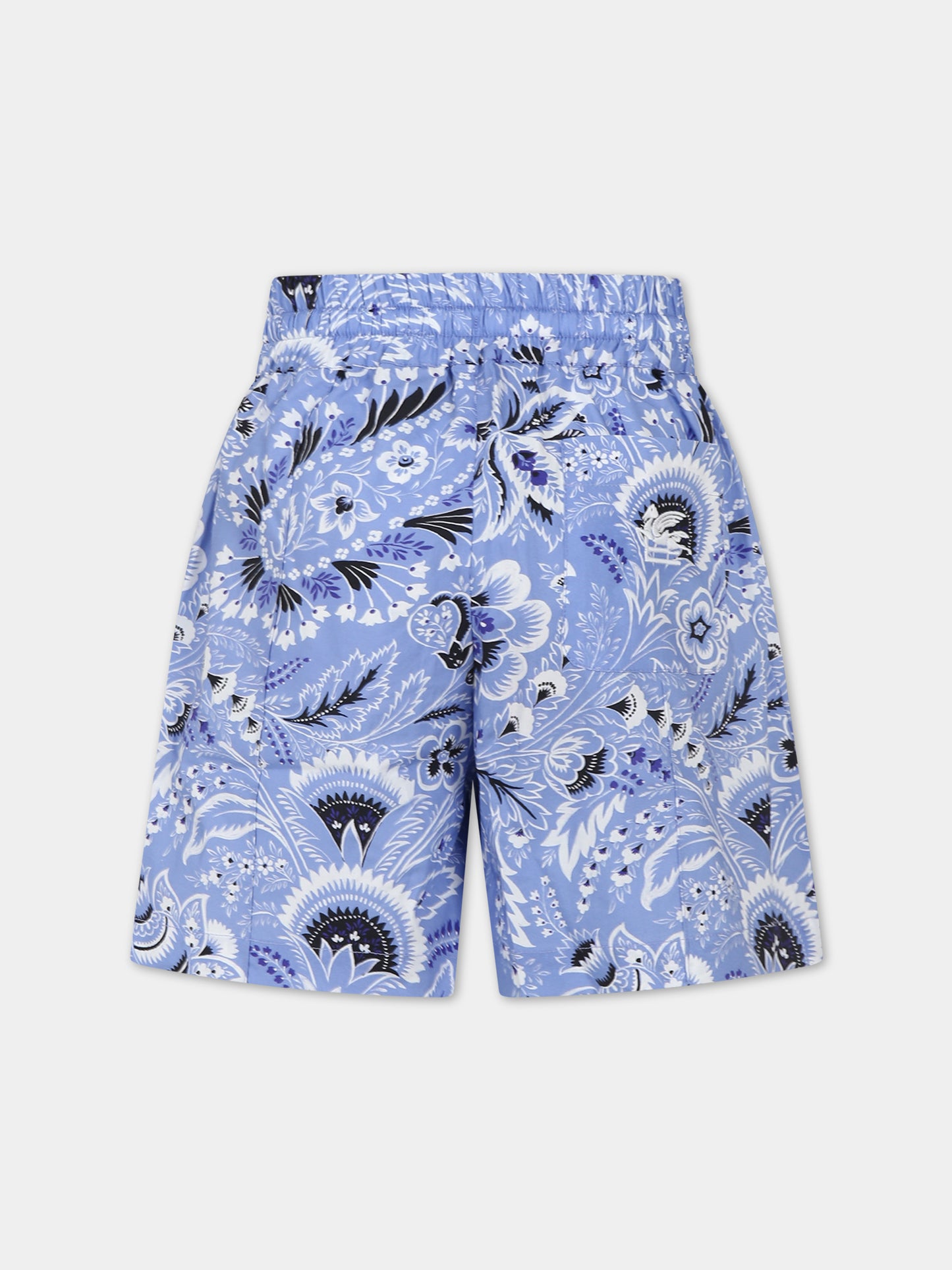 Shorts casual celeste per bambino con motivo paisley,Etro,GU6P59 P0417 654AV