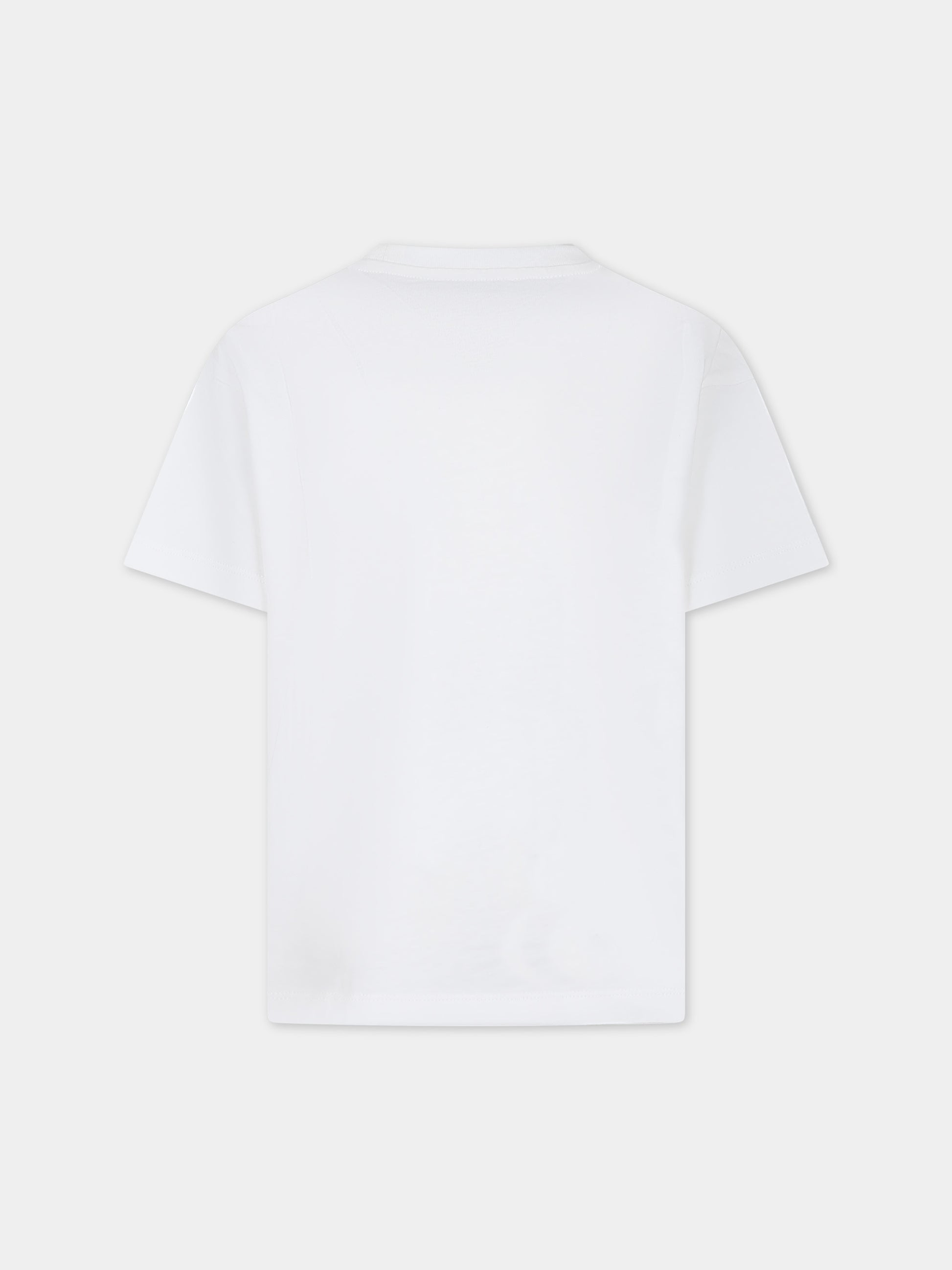 T-shirt bianca per bambini con iconico Pegaso,Etro,GU8P11 Z2081 101AZ