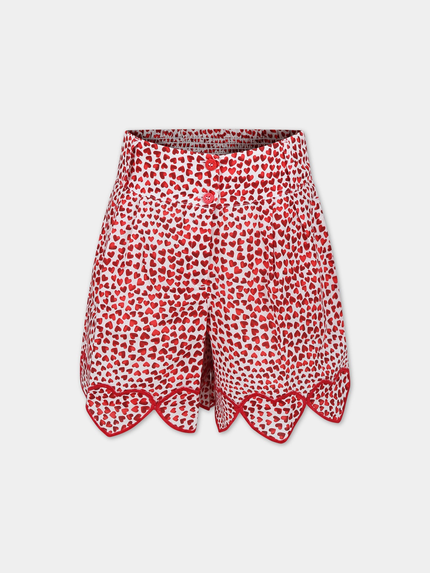 Shorts rossi per bambina con cuori,Stella Mccartney Kids,TU6C49 Z1838 101RO