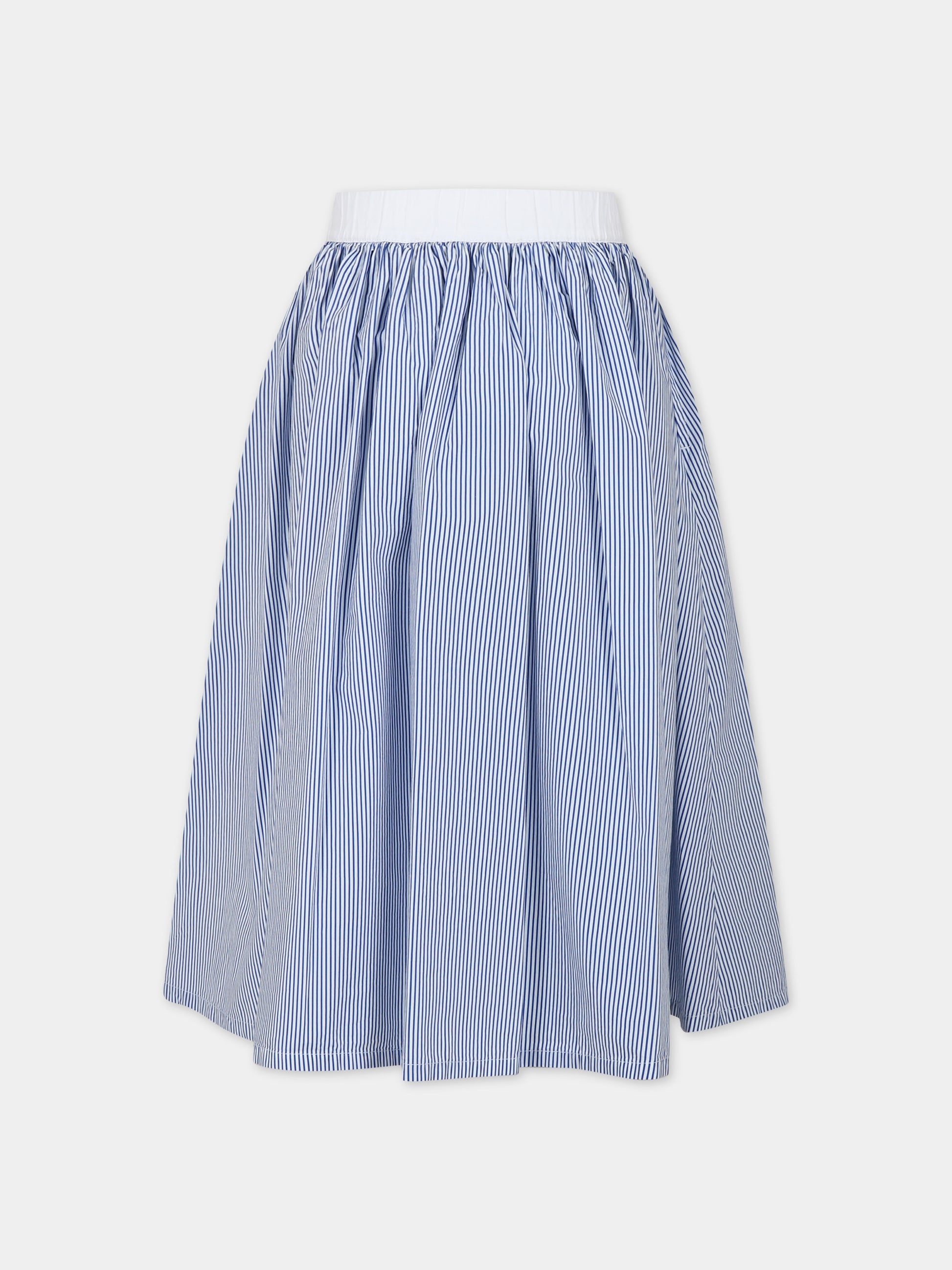 Gonna celeste per bambina con logo,Philosophy,PFGO007 C CR008 D053