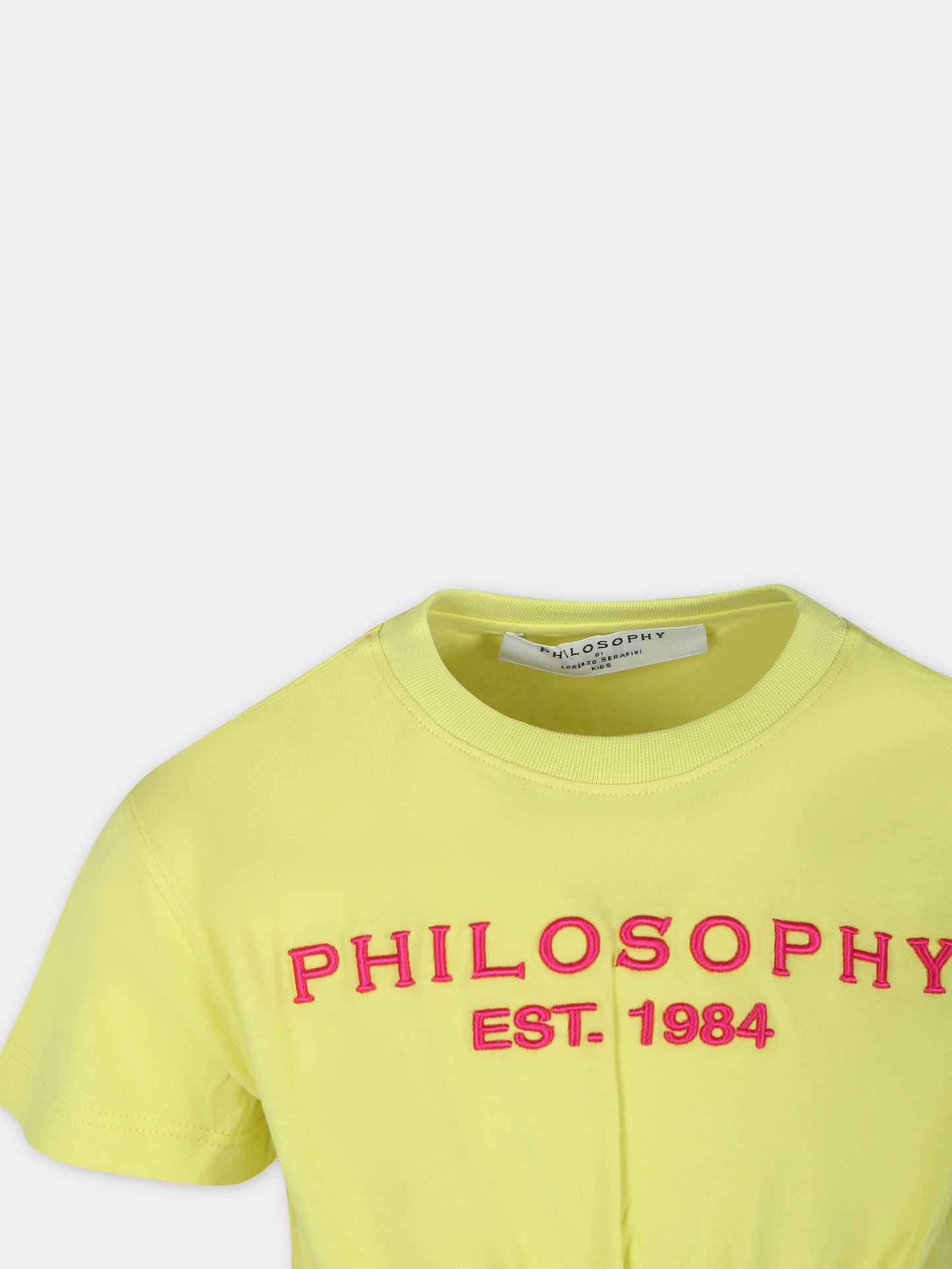 T-shirt gialla per bambina con logo,Philosophy,PFTS013 0 JF003 1064