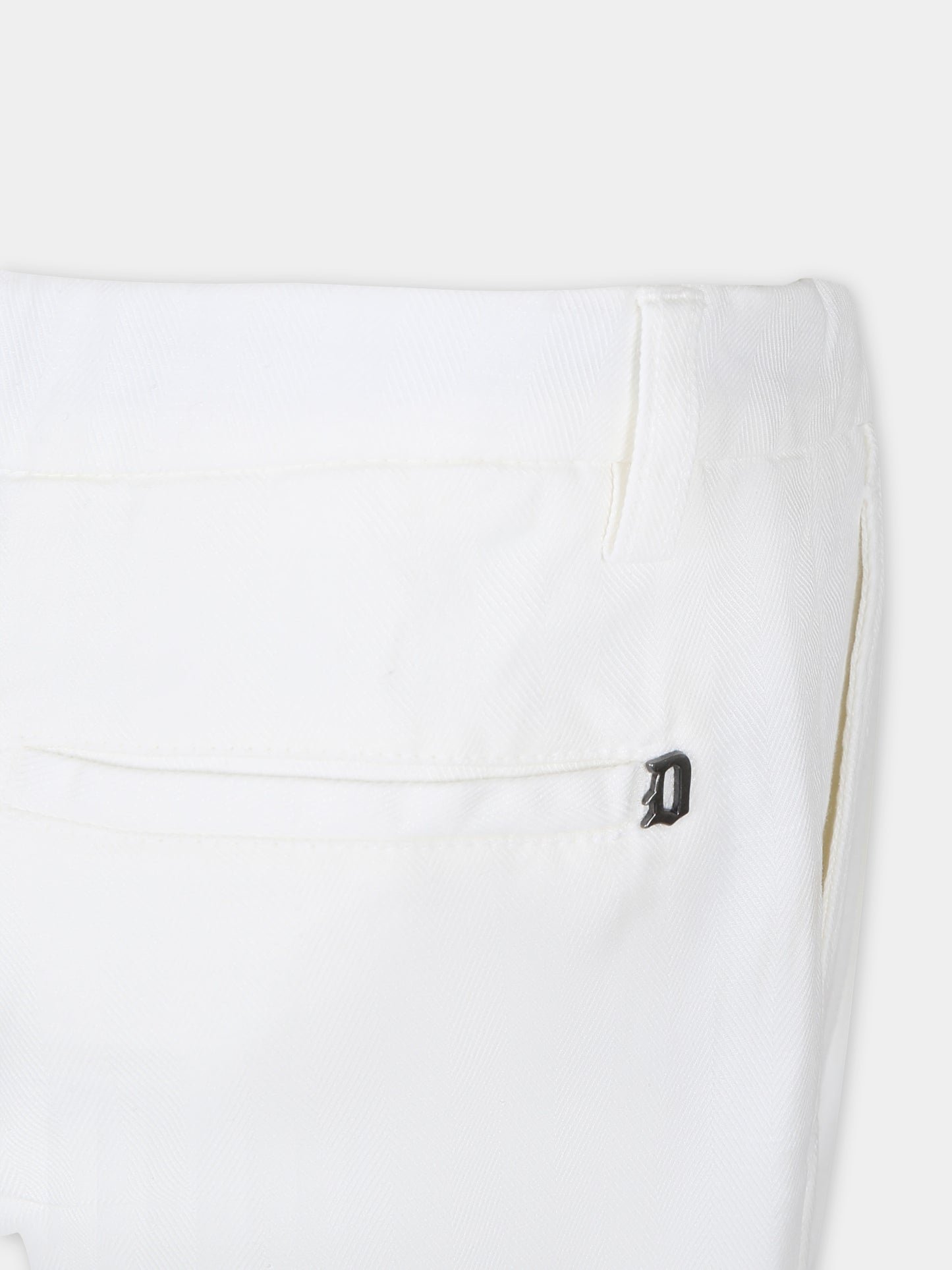 Pantaloni bianchi per bambino con logo,Dondup Kids,DMPA047 0 LC005 B000