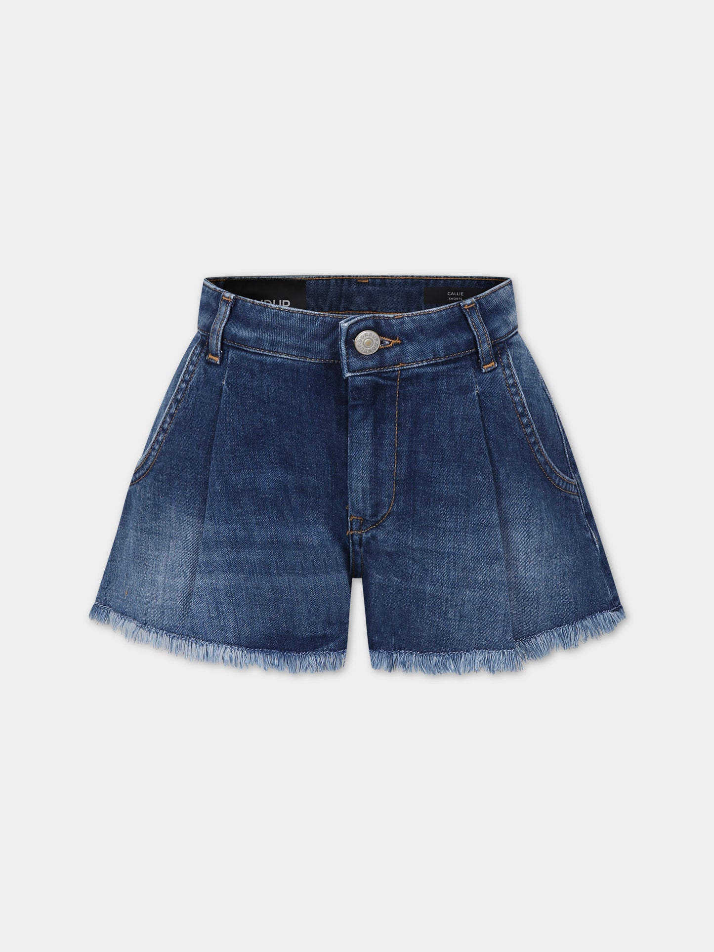 Shorts blu per bambina con logo,Dondup Kids,DFBE015 C DS039 4999