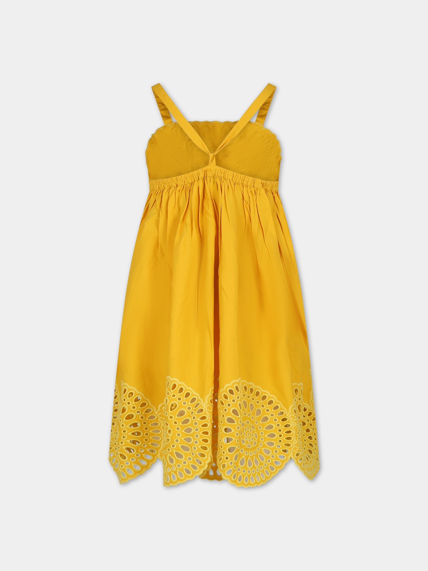 Vestito giallo per bambina con ricami,Stella Mccartney Kids,TU1B92 Z1594 230