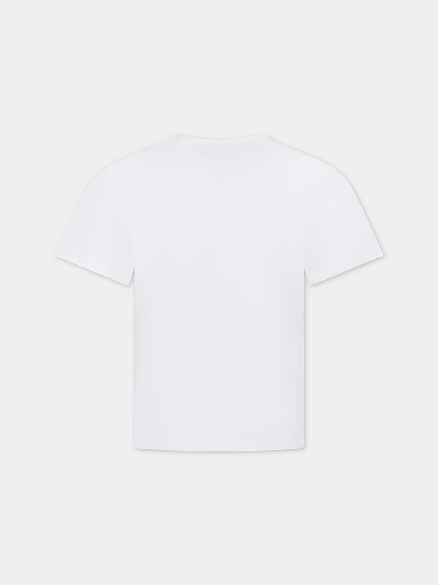 T-shirt bianca per bambino con squalo,Stella Mccartney Kids,TU8P11 Z0434 101