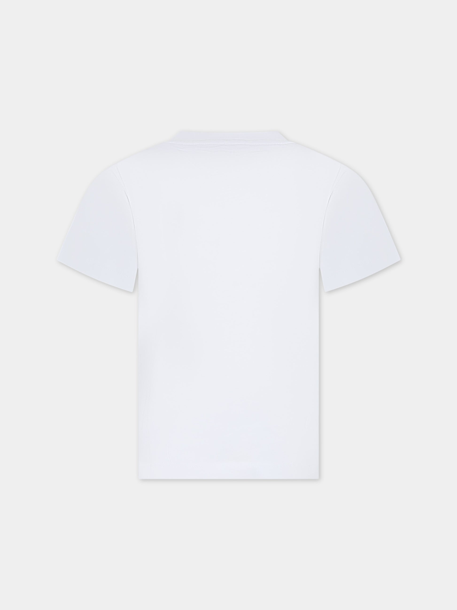 T-shirt bianca per bambino con sole,Stella Mccartney Kids,TU8R11 Z0434 100