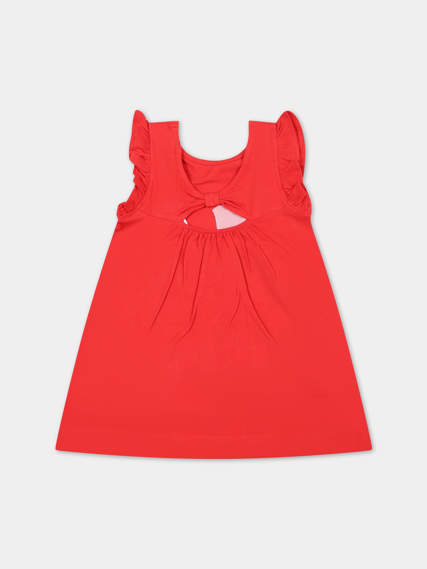 Vestito rosso per neonata con stampa animali,Mayoral,1931 034