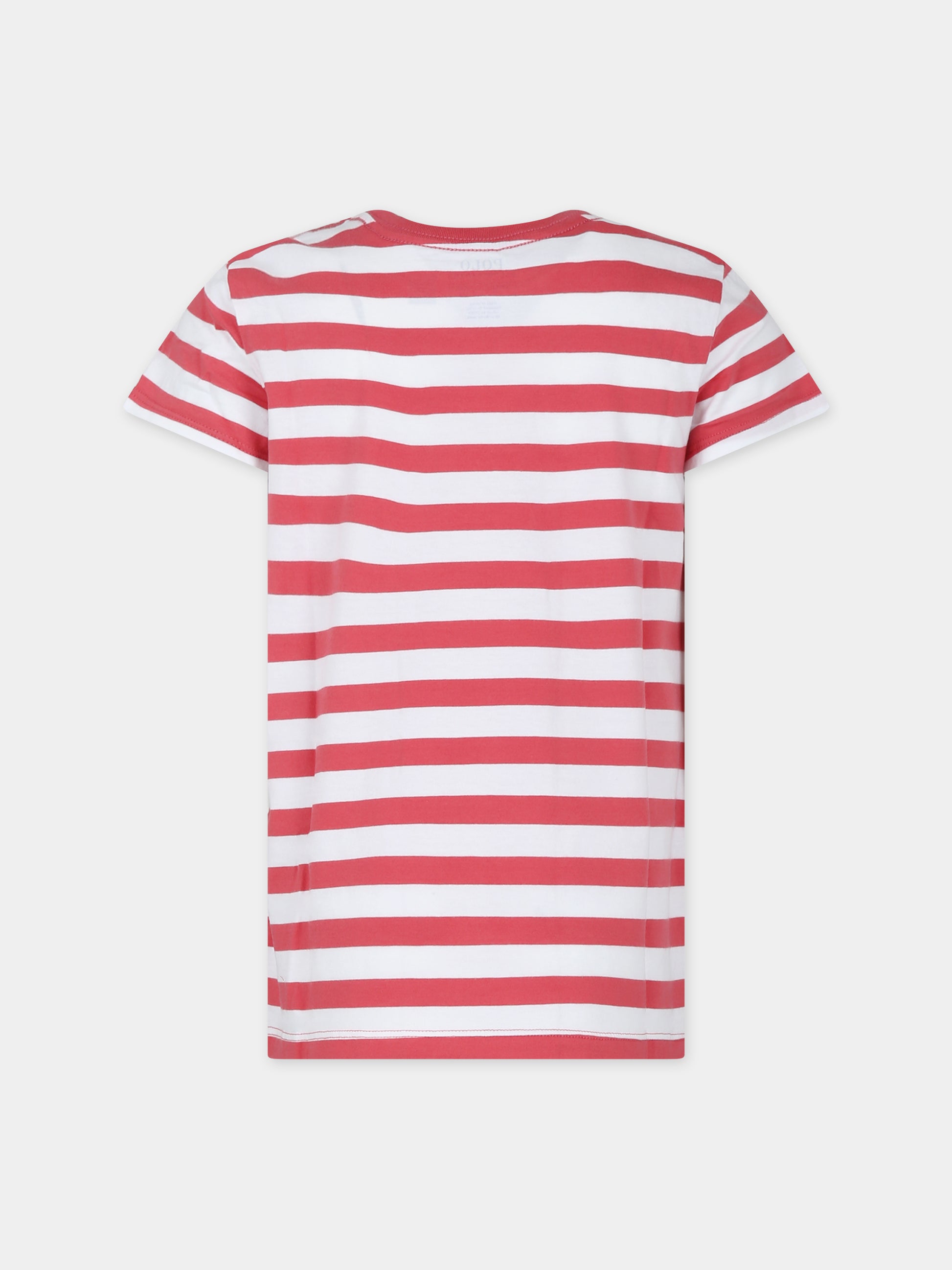 T-shirt rossa per bambina con Polo Bear,Ralph Lauren Kids,934973001