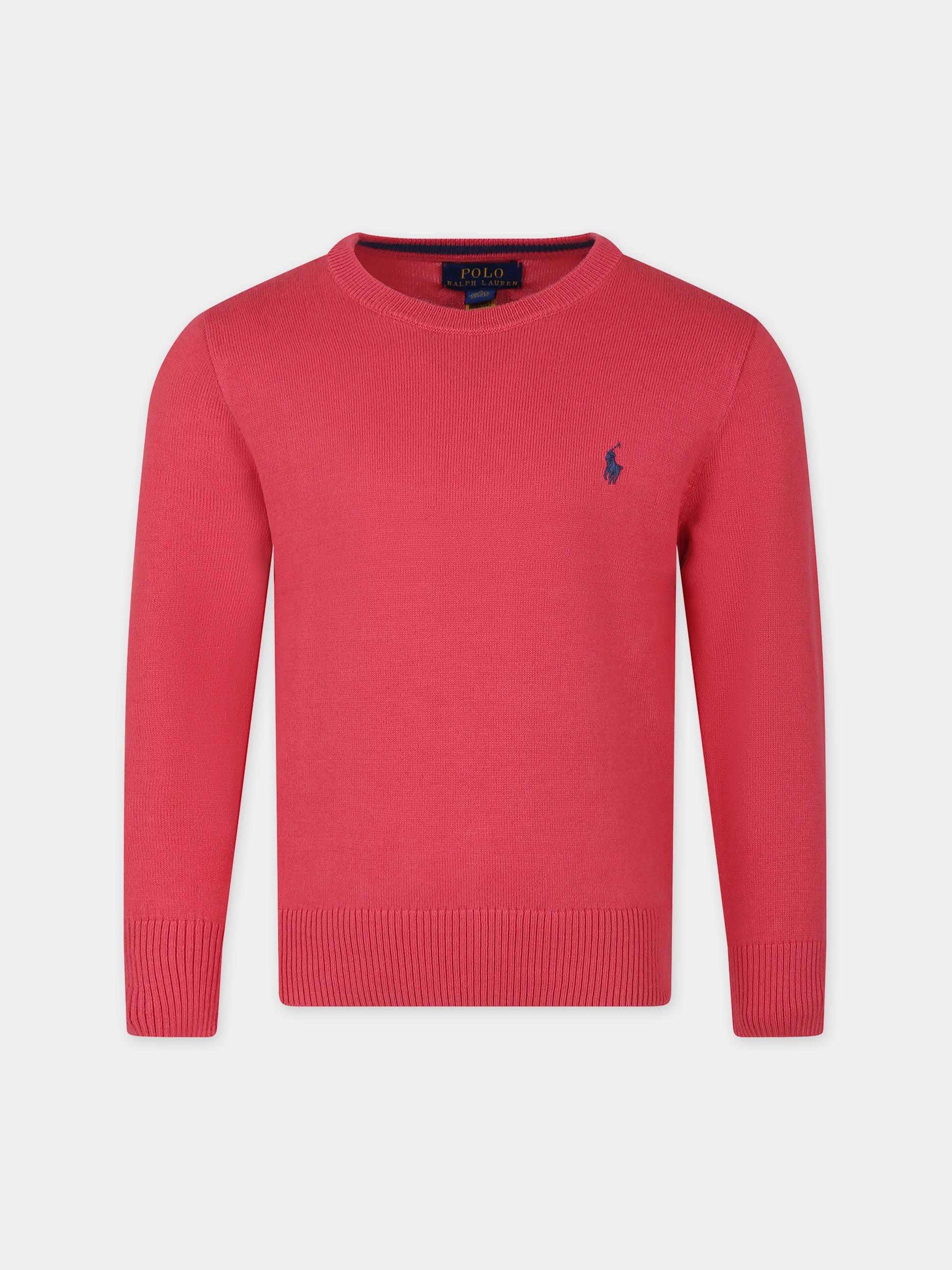 Maglione rosso per bambino con ricamo,Ralph Lauren Kids,799887042