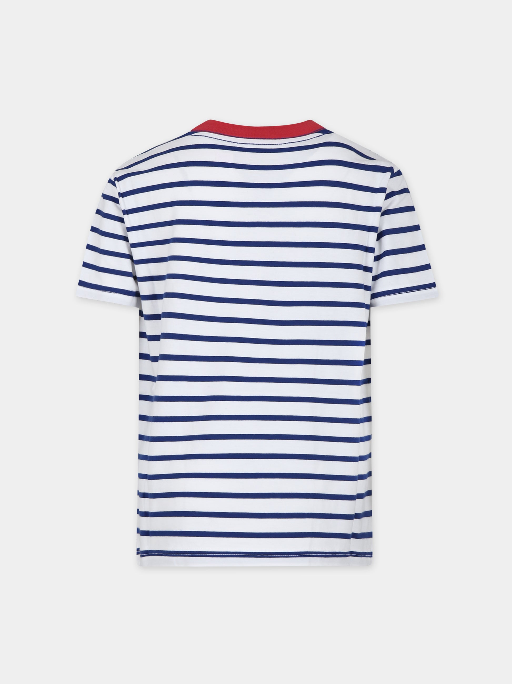 T-shirt blu per bambino con ricamo,Ralph Lauren Kids,934201001