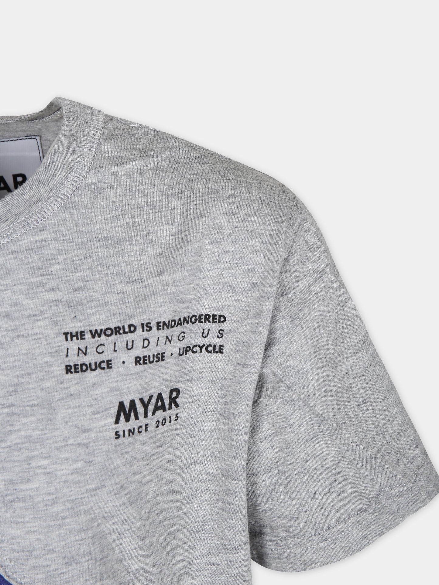 T-shirt grigia per bambino con stampa,Myar,MY0114 MY095 MYT31U MYC03