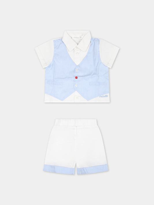 Completo bianco per neonato con logo,Falcotto,001 6002210 01 0C14