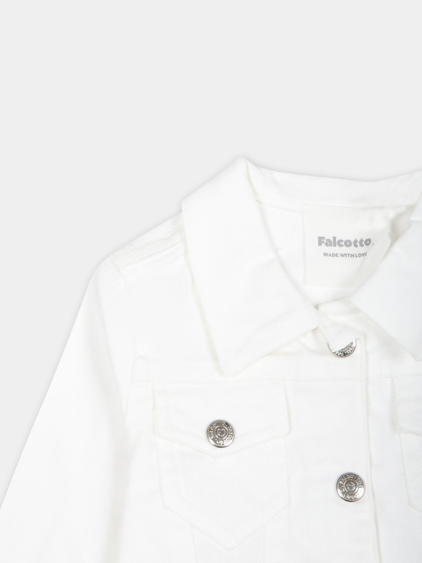 Giubbotto bianco per neonati con logo,Falcotto,001 6002181 01 0N01