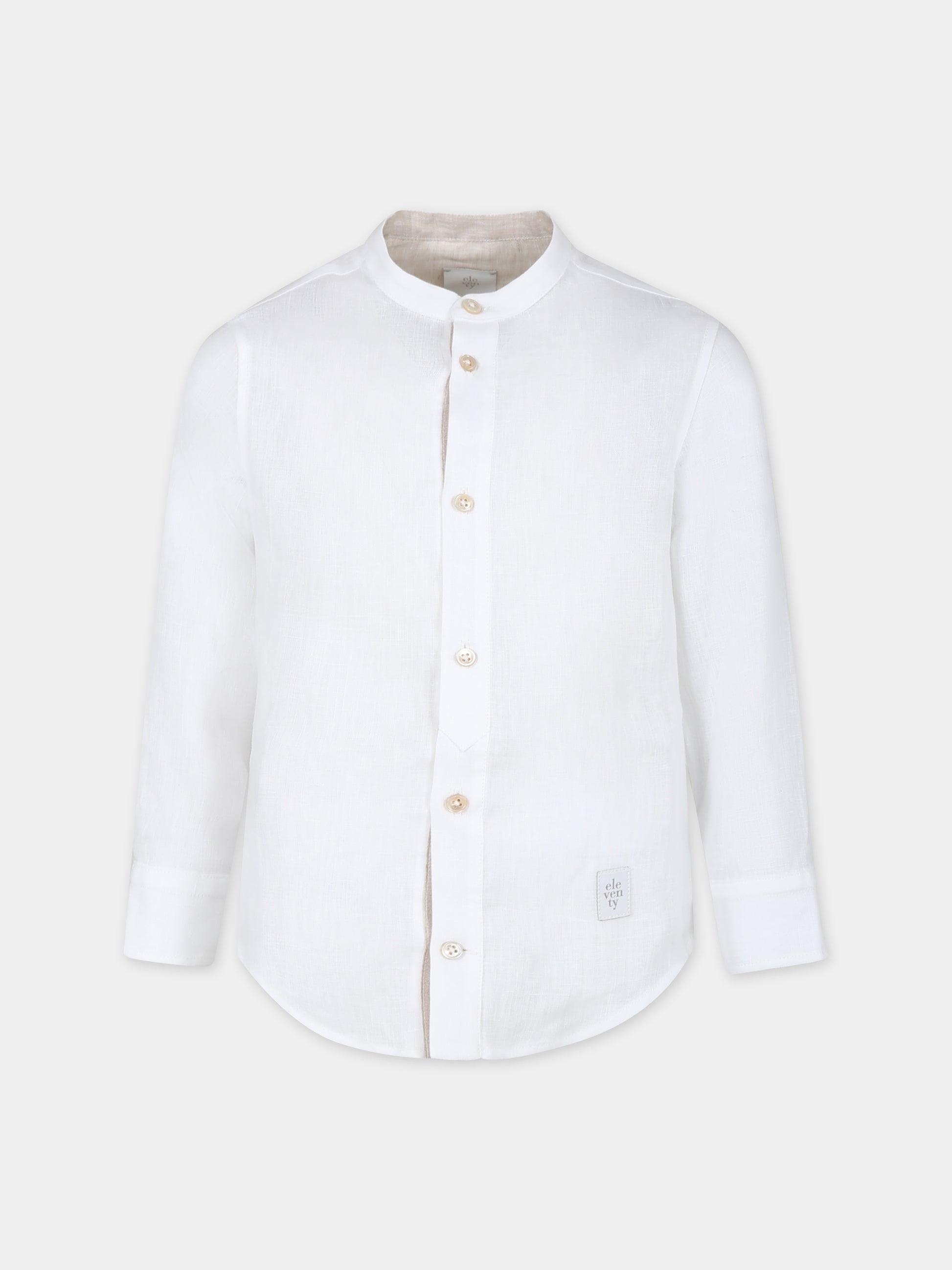 Camicia bianca per bambino con logo,Eleventy,EU5P20 I0217 101