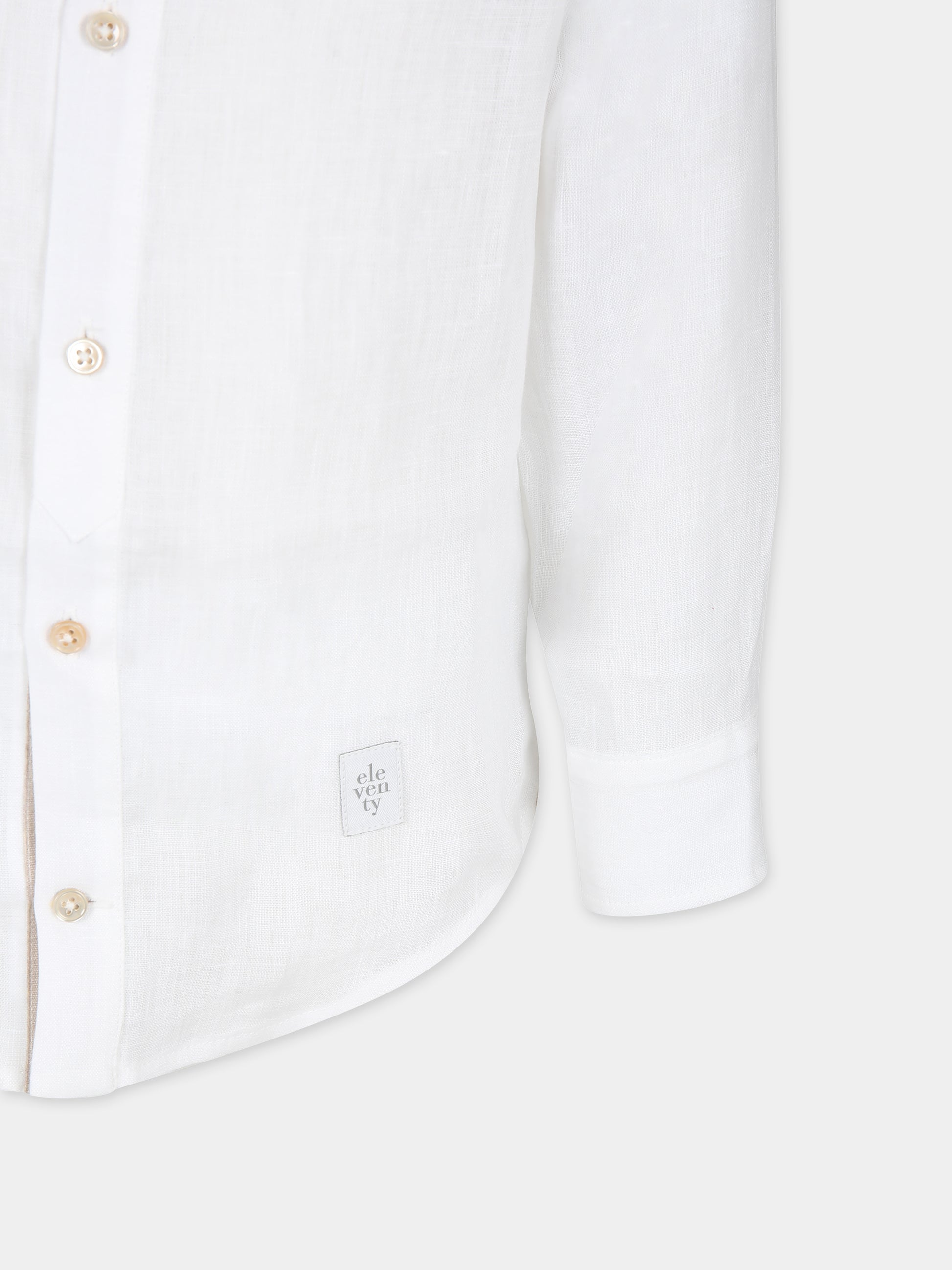 Camicia bianca per bambino con logo,Eleventy,EU5P20 I0217 101