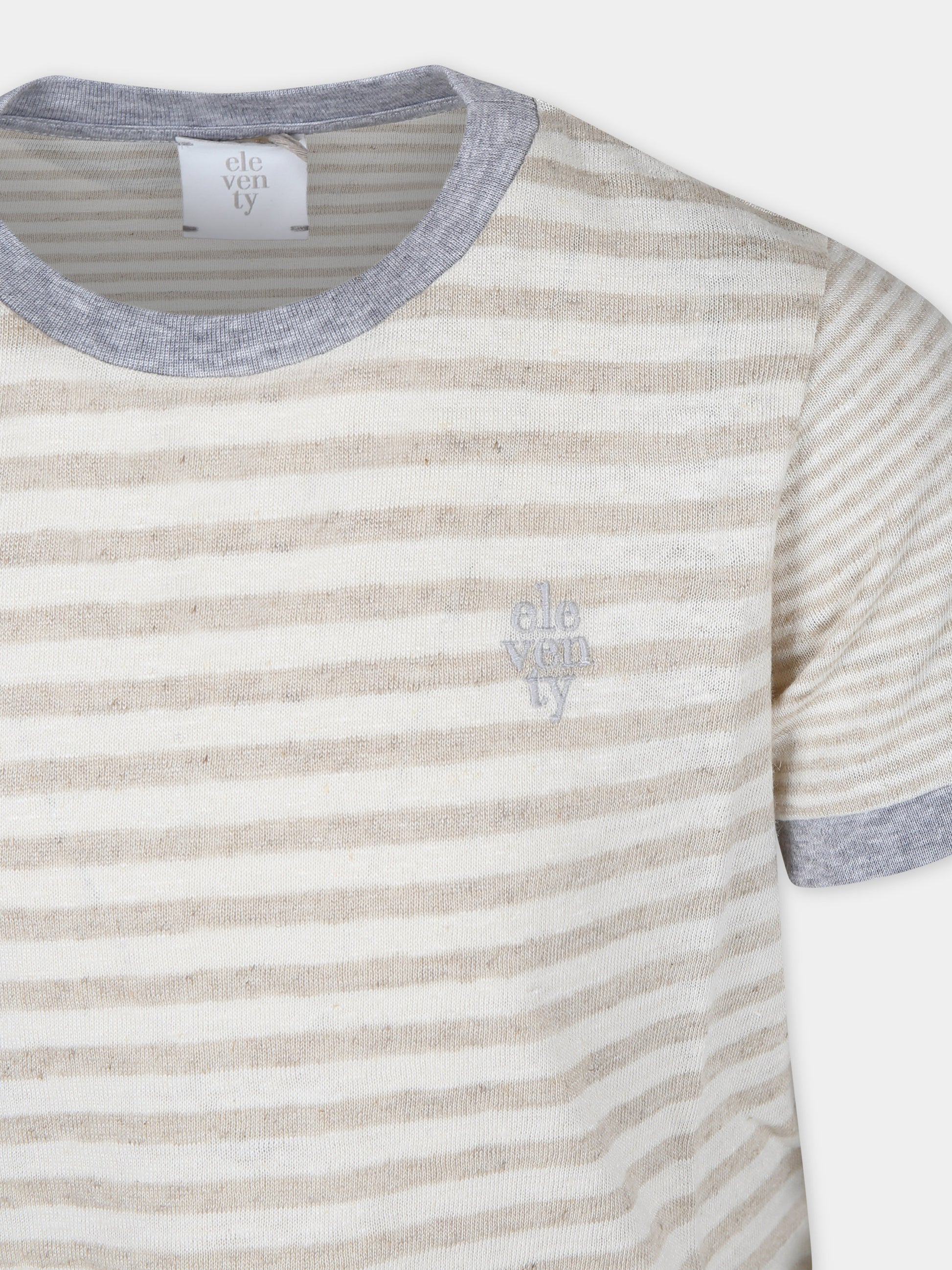 T-shirt grigia per bambino,Eleventy,EU8P51 J0404 167AV