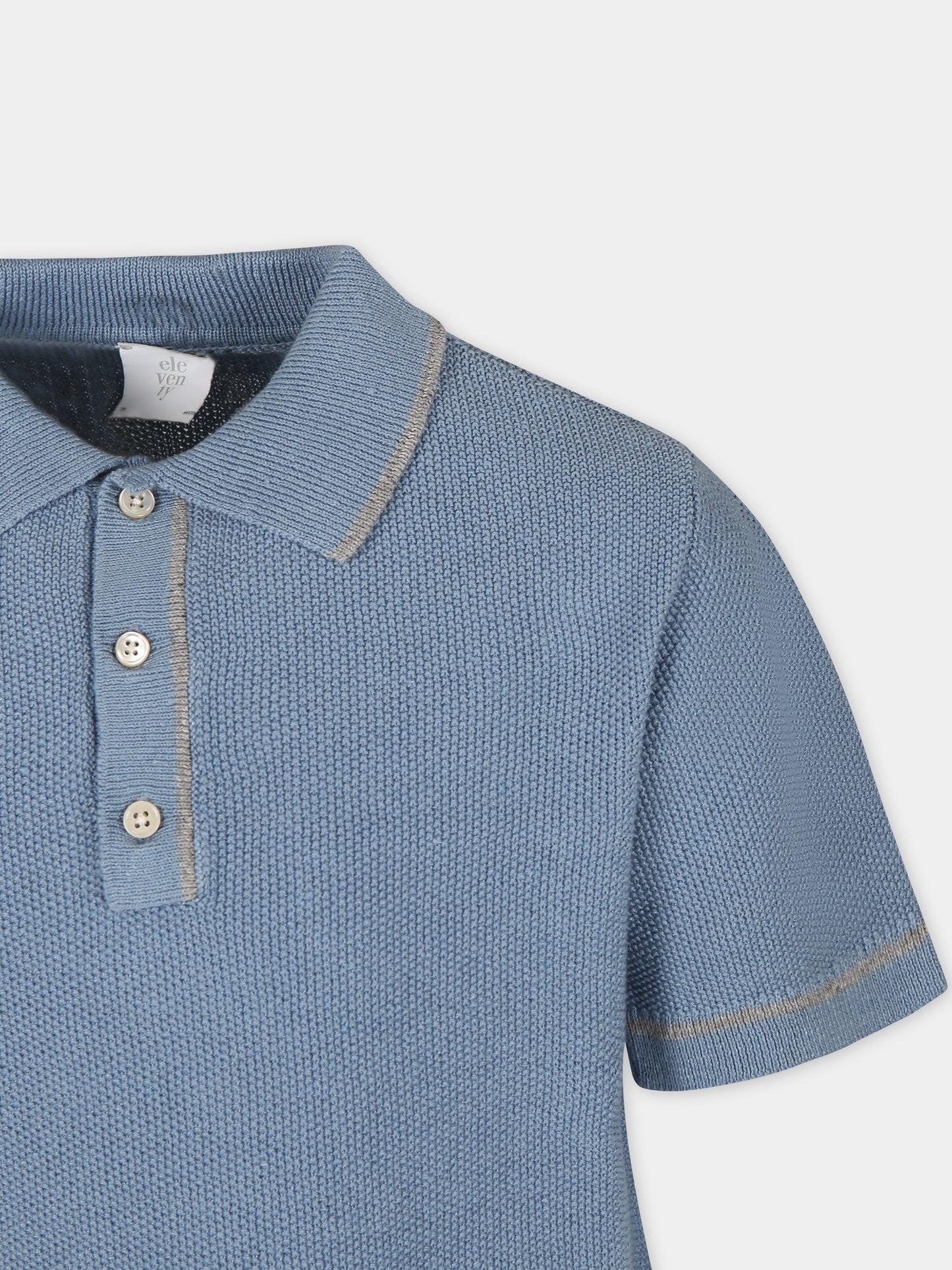 Polo blu per bambino con logo,Eleventy,EU9P21 Z2124 60D