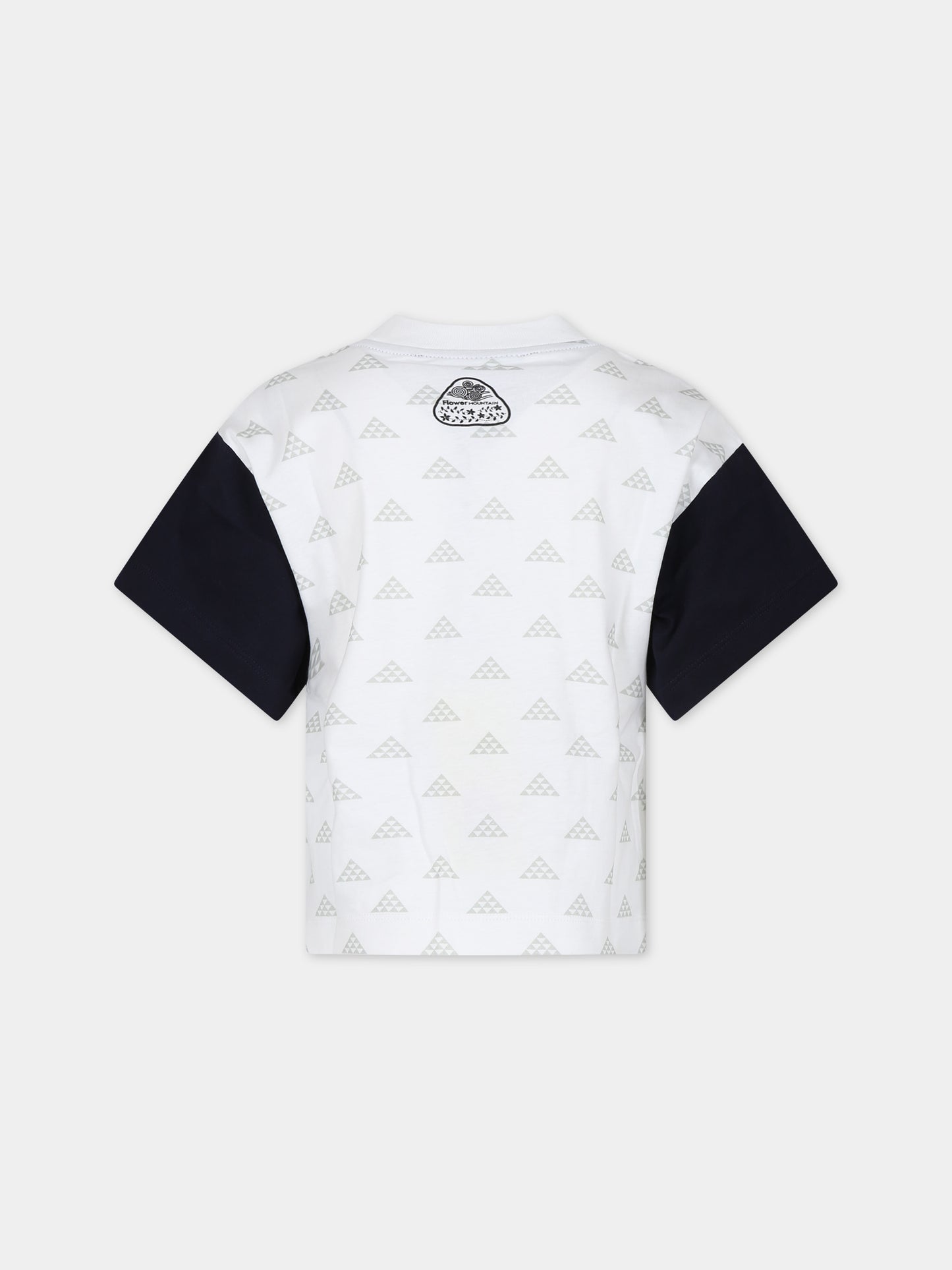 T-shirt bianca per bambini con stampa,Flower Mountain,001 6002236 01 1N45