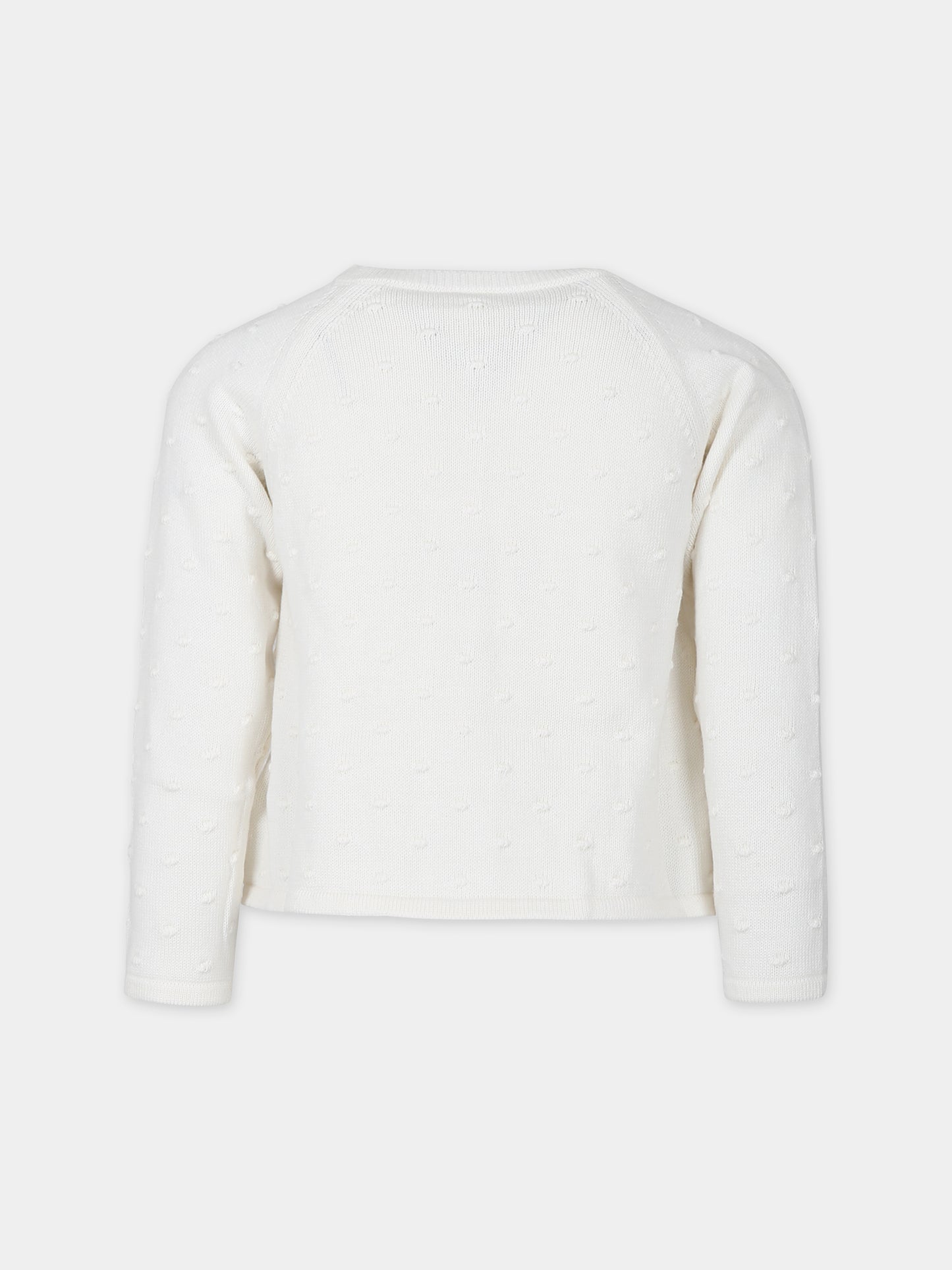 Cardigan bianco per bambina,Caffe' D'orzo,ZU9A90 Z2164 102