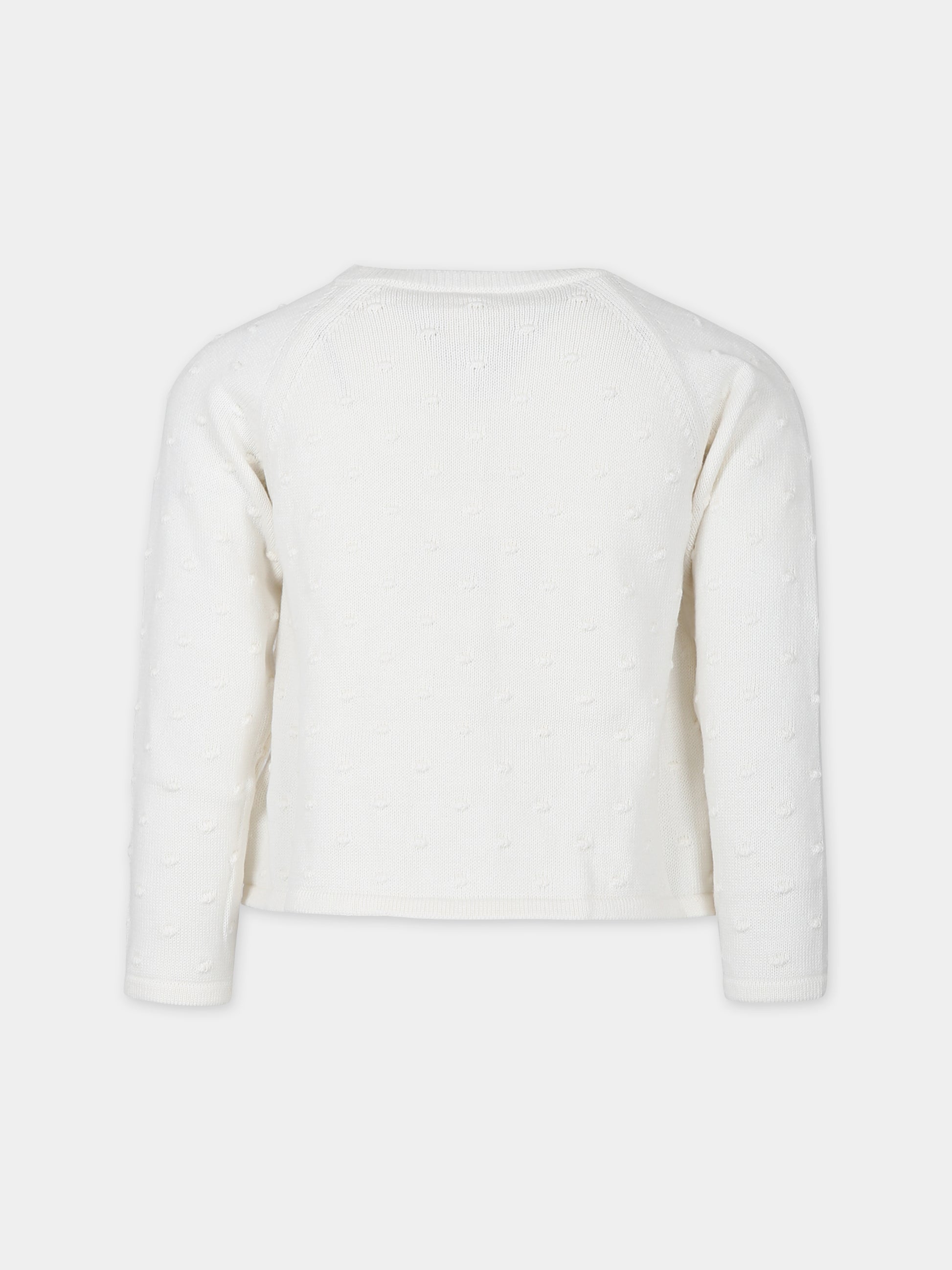 Cardigan bianco per bambina,Caffe' D'orzo,ZU9A90 Z2164 102