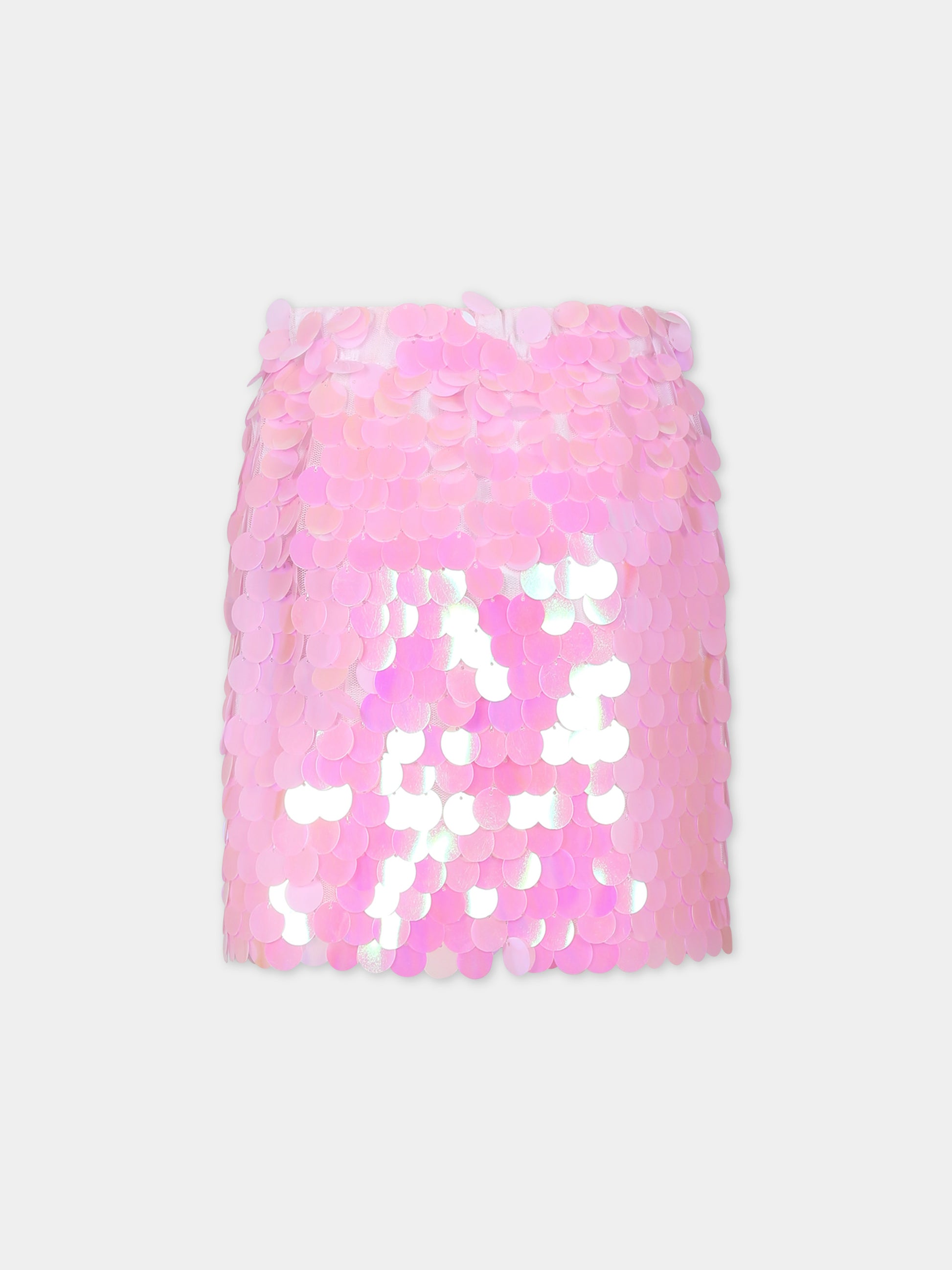 Gonna rosa per bambina con paillettes,Douuod Kids,DU7A01 U0132 511