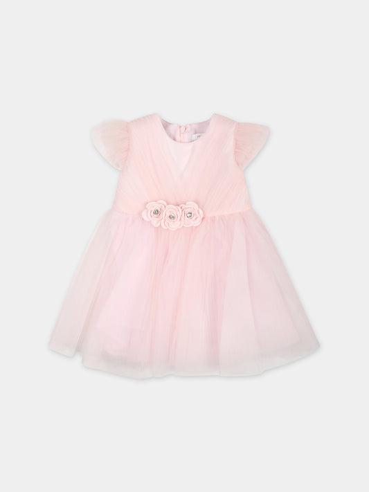Vestito rosa per neonata in tulle,Monnalisa,73C906 3361 0091