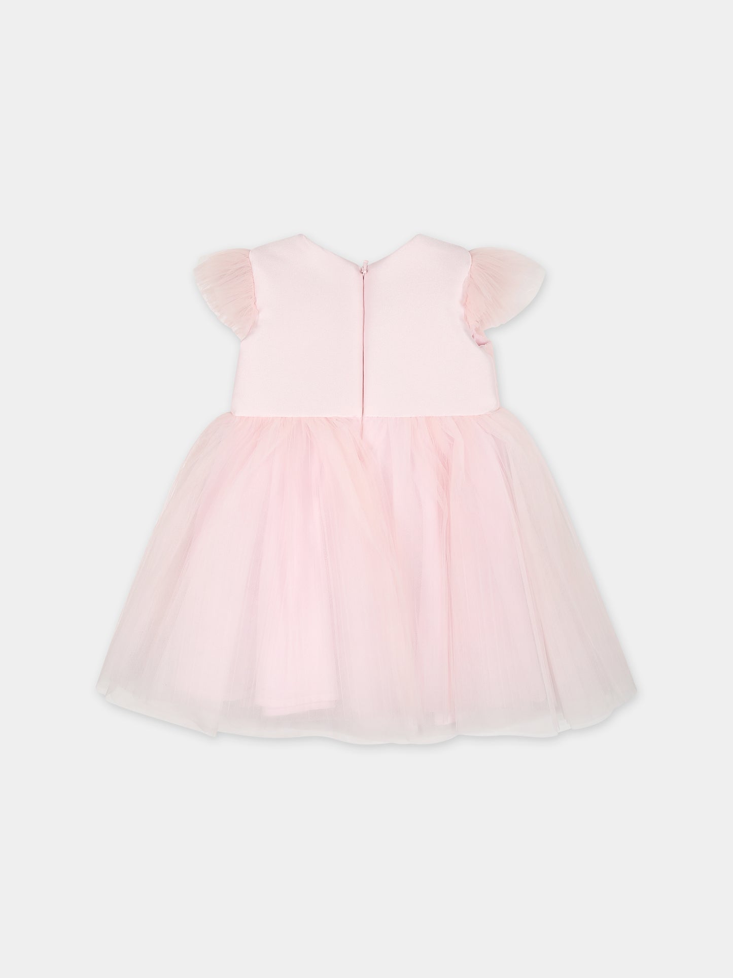 Vestito rosa per neonata in tulle,Monnalisa,73C906 3361 0091