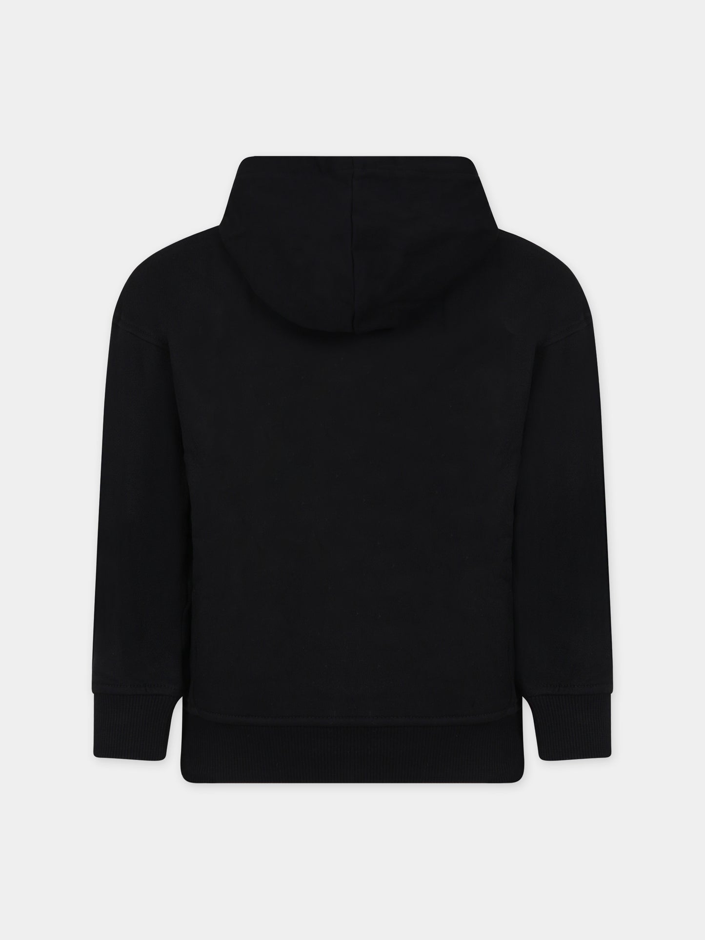 Felpa nera per bambini con Teddy Bear e logo,Moschino Kids,HQF03X LCA32 60100