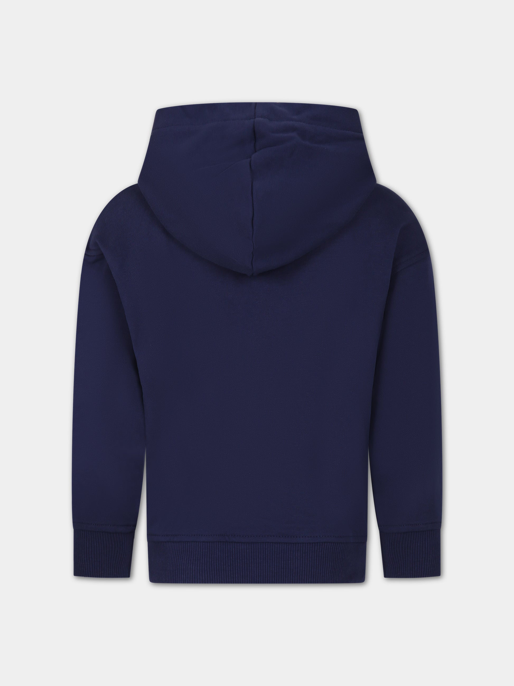 Felpa blu per bambini con Teddy Bear e logo,Moschino Kids,HQF03X LCA32 40016