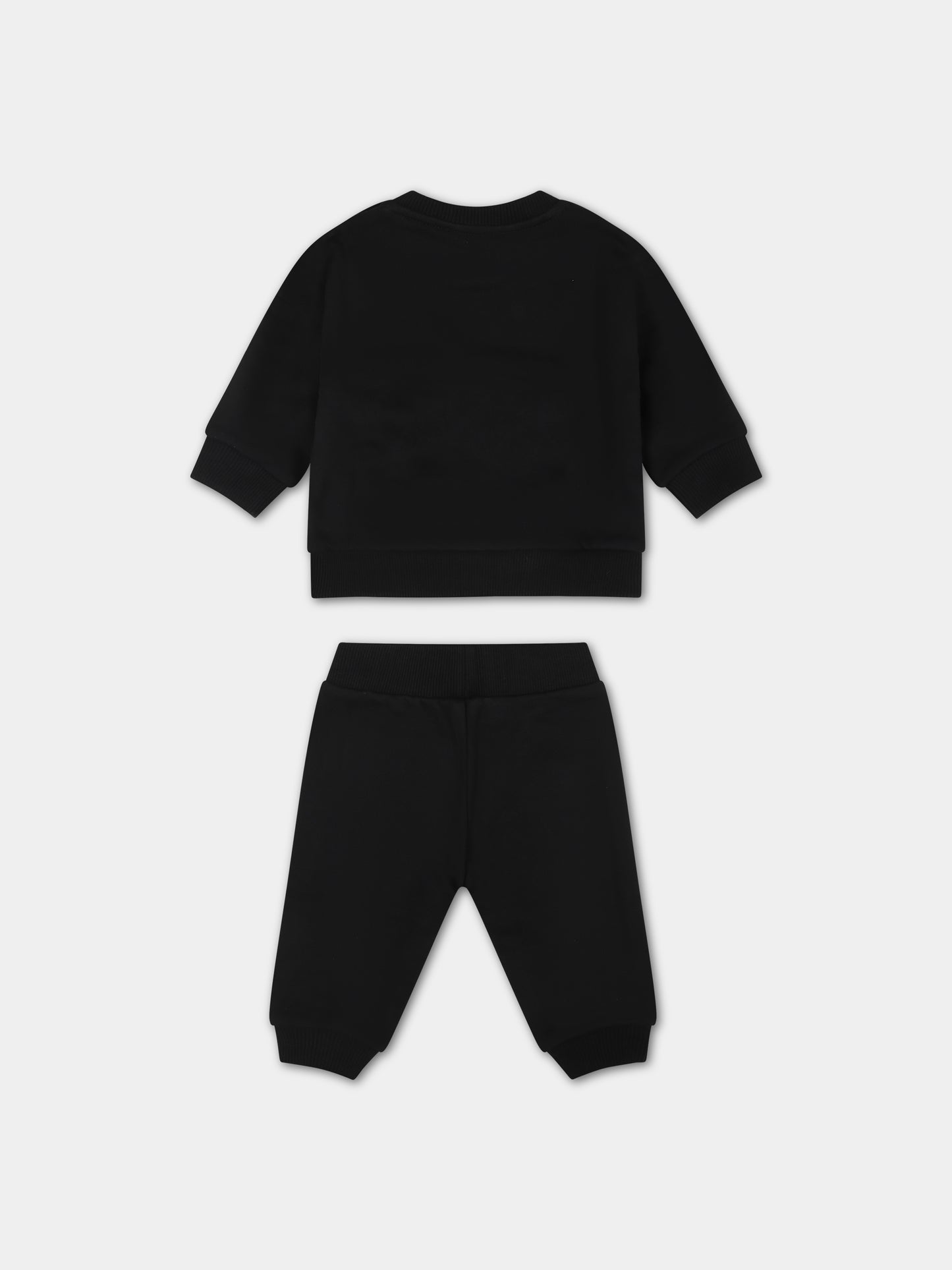 Completo nero per neonato con smile,Moschino Kids,MMK049 LCA32 60100