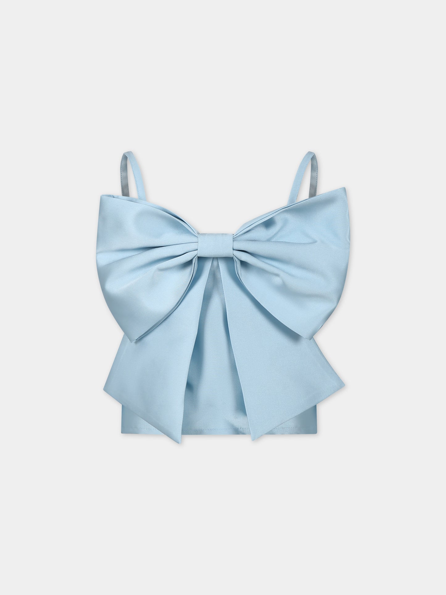 Top celeste per bambina con fiocco,Caroline Bosmans,SS24 1516 60 6010