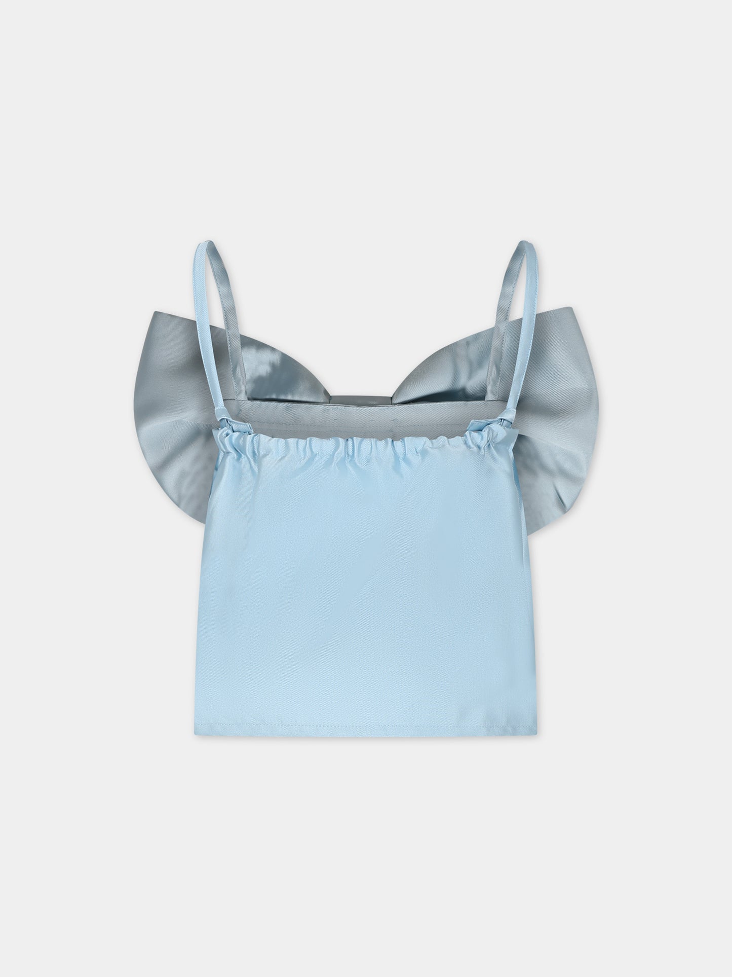 Top celeste per bambina con fiocco,Caroline Bosmans,SS24 1516 60 6010