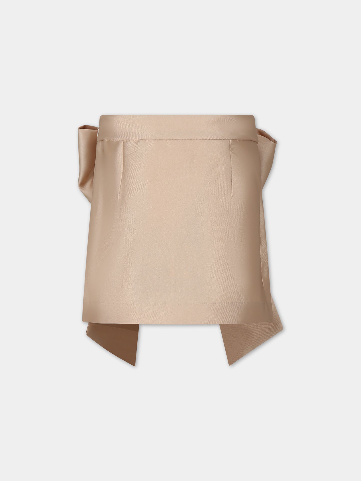 Gonna beige per bambina con fiocco,Caroline Bosmans,SS24 3012 60 4011