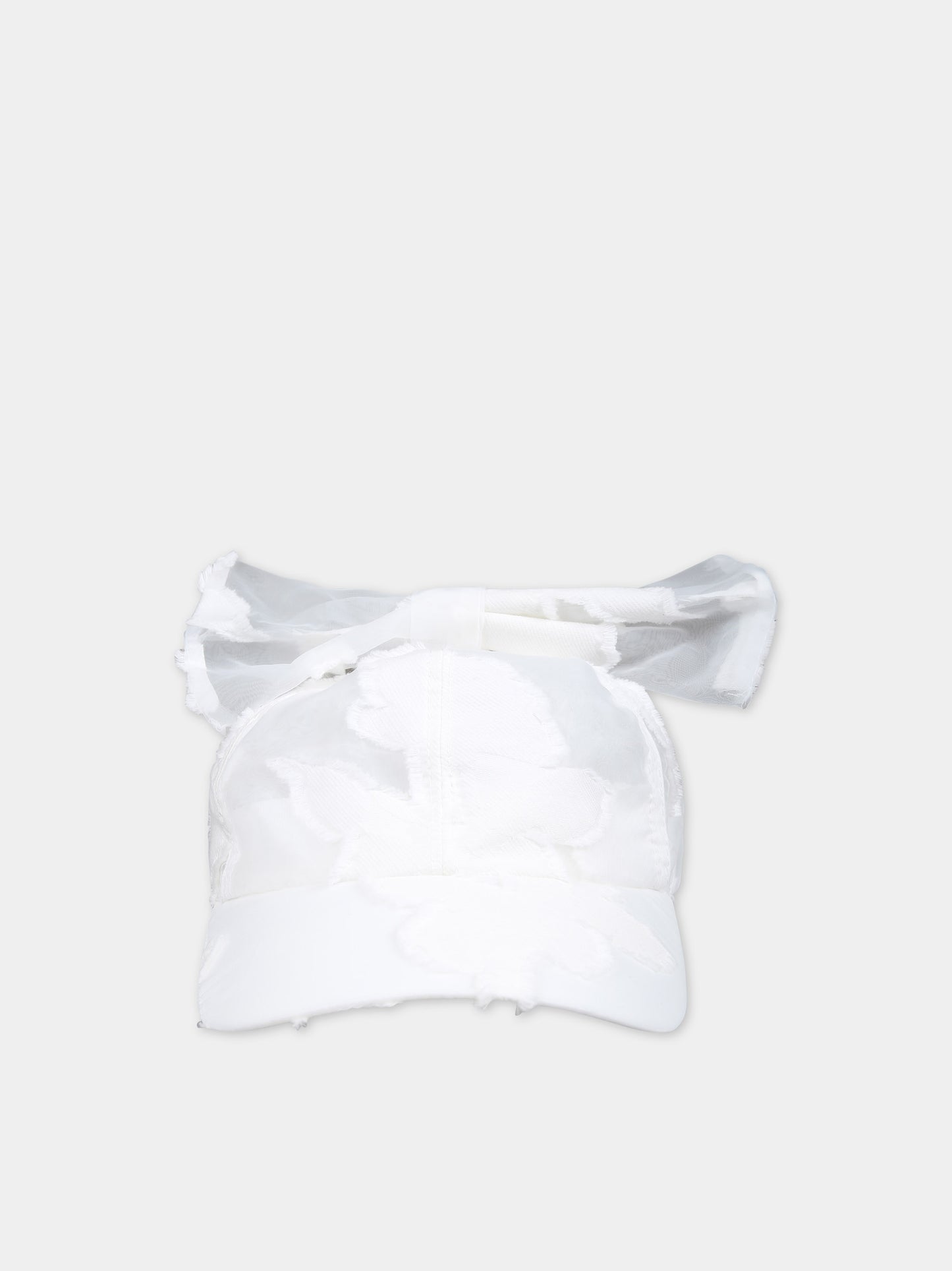 Cappello bianco per bambina con fiocco,Caroline Bosmans,SS24 9100 58 1000