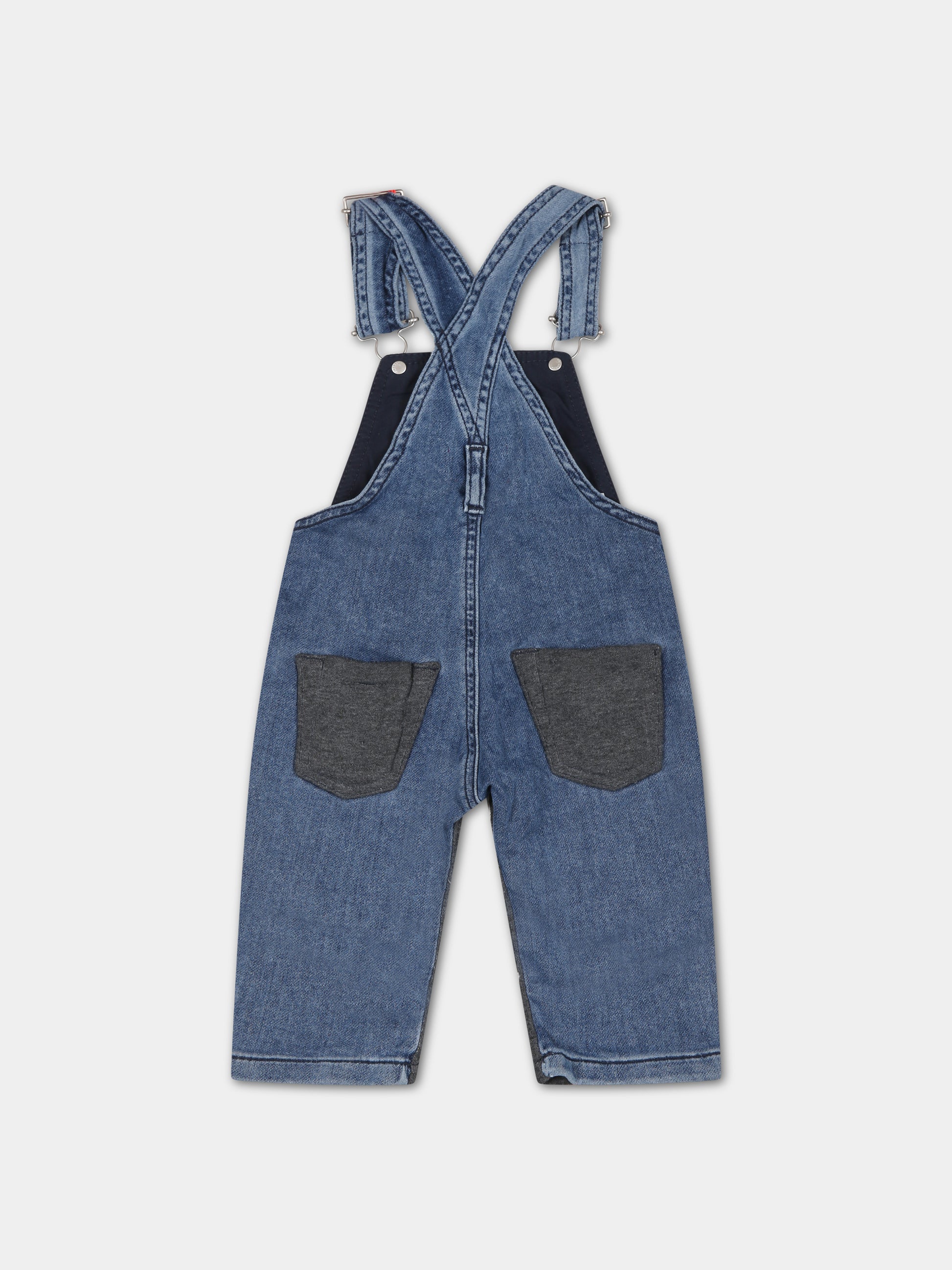 Salopette in denim per neonati con logo,Diesel,K00232 KXBE4 K01