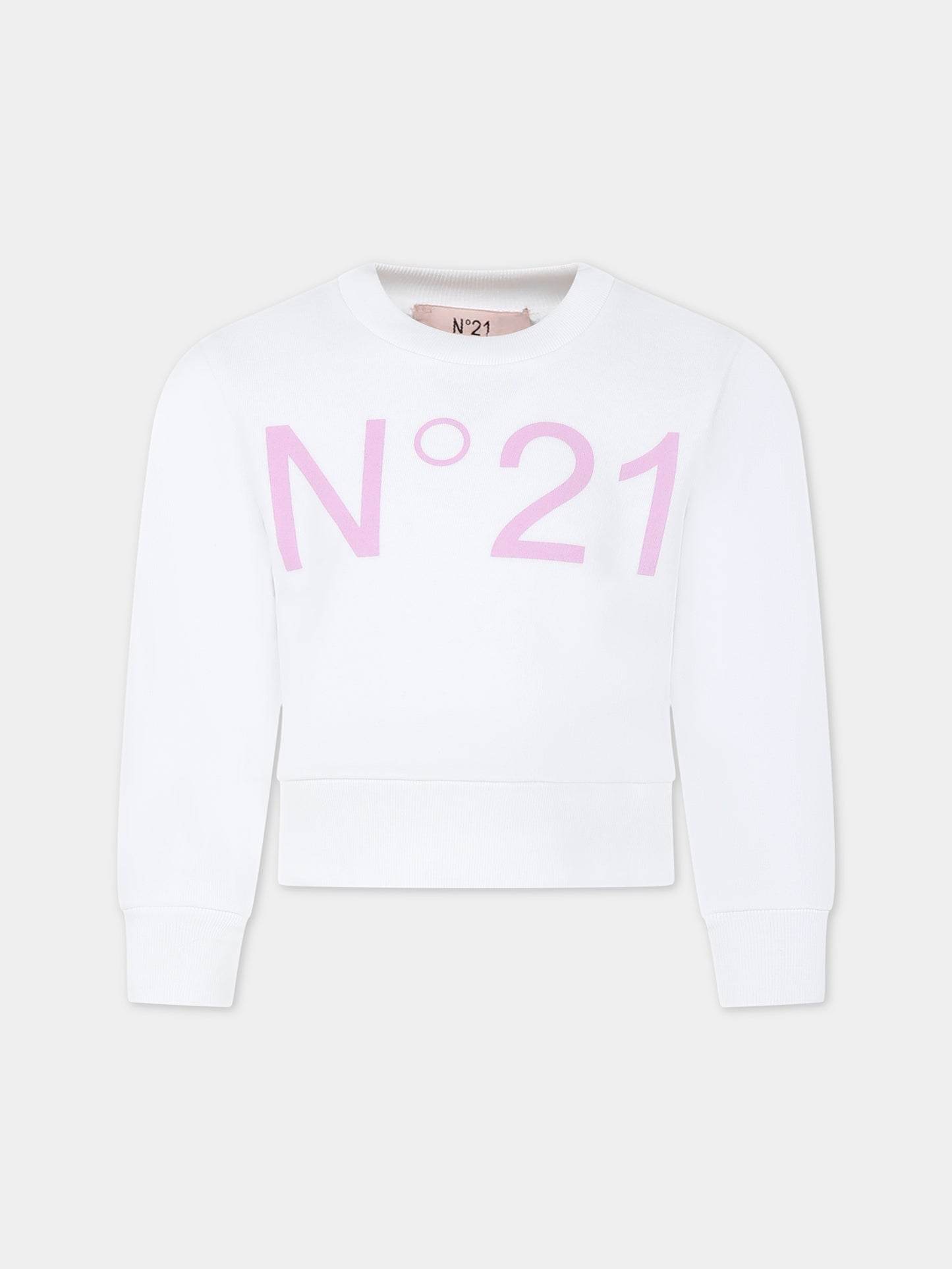 Felpa bianca per bambina,N°21 Kids,N21574 N0154 0N100